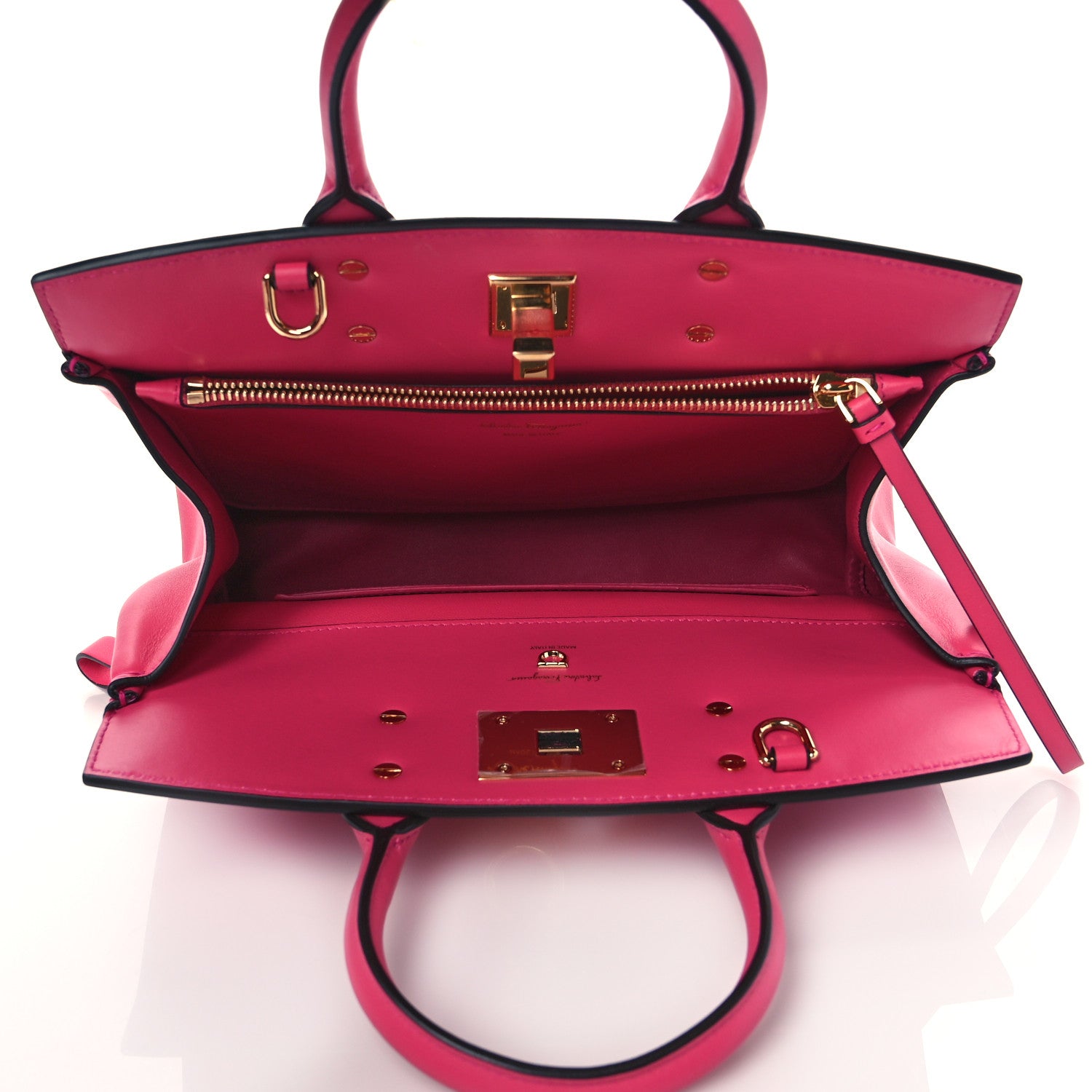 Salvatore Ferragamo Calfskin Medium Studio Bag Hot Pink 5 of 9