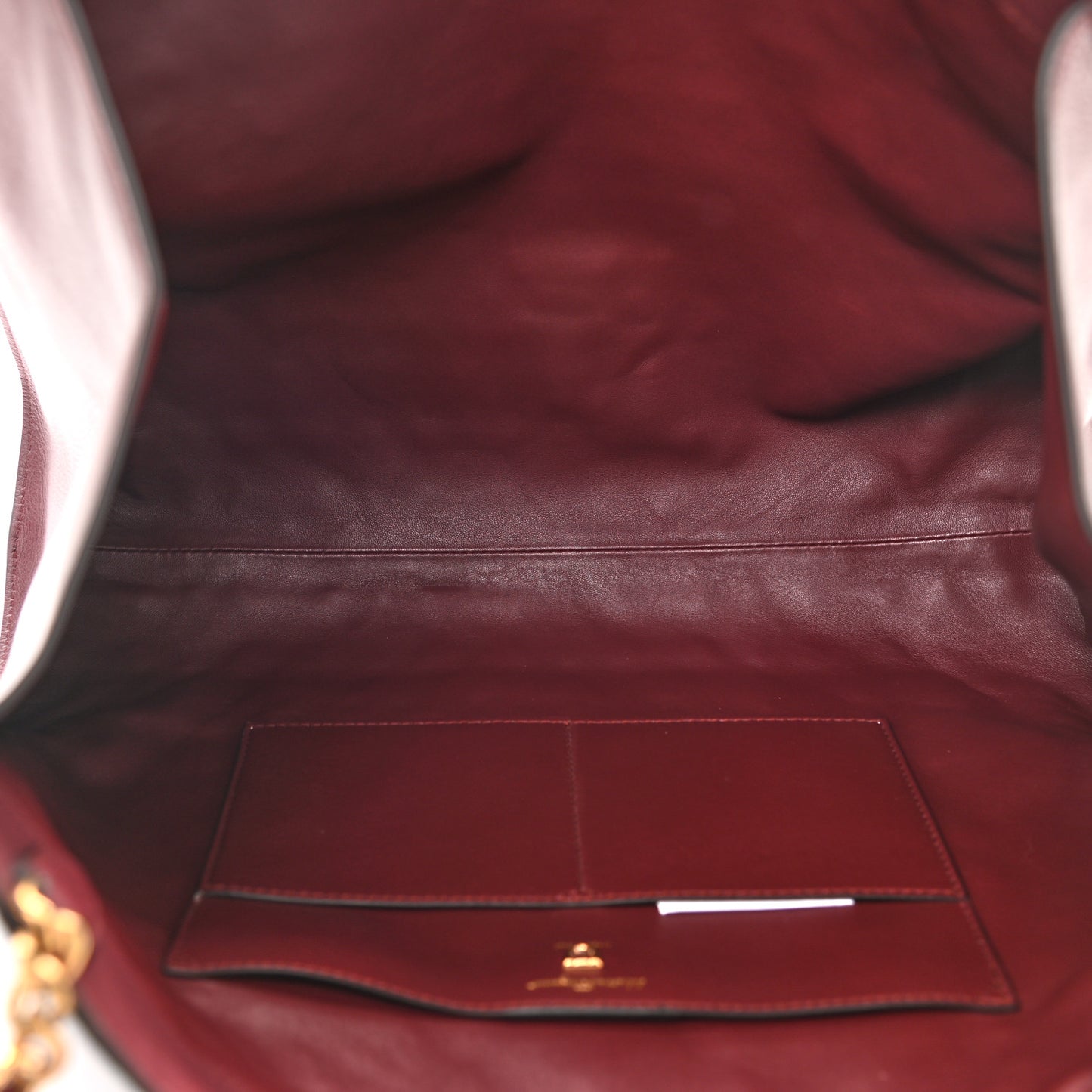 Calfskin Gancini Embossed Trifolio Tote Bag Burgundy