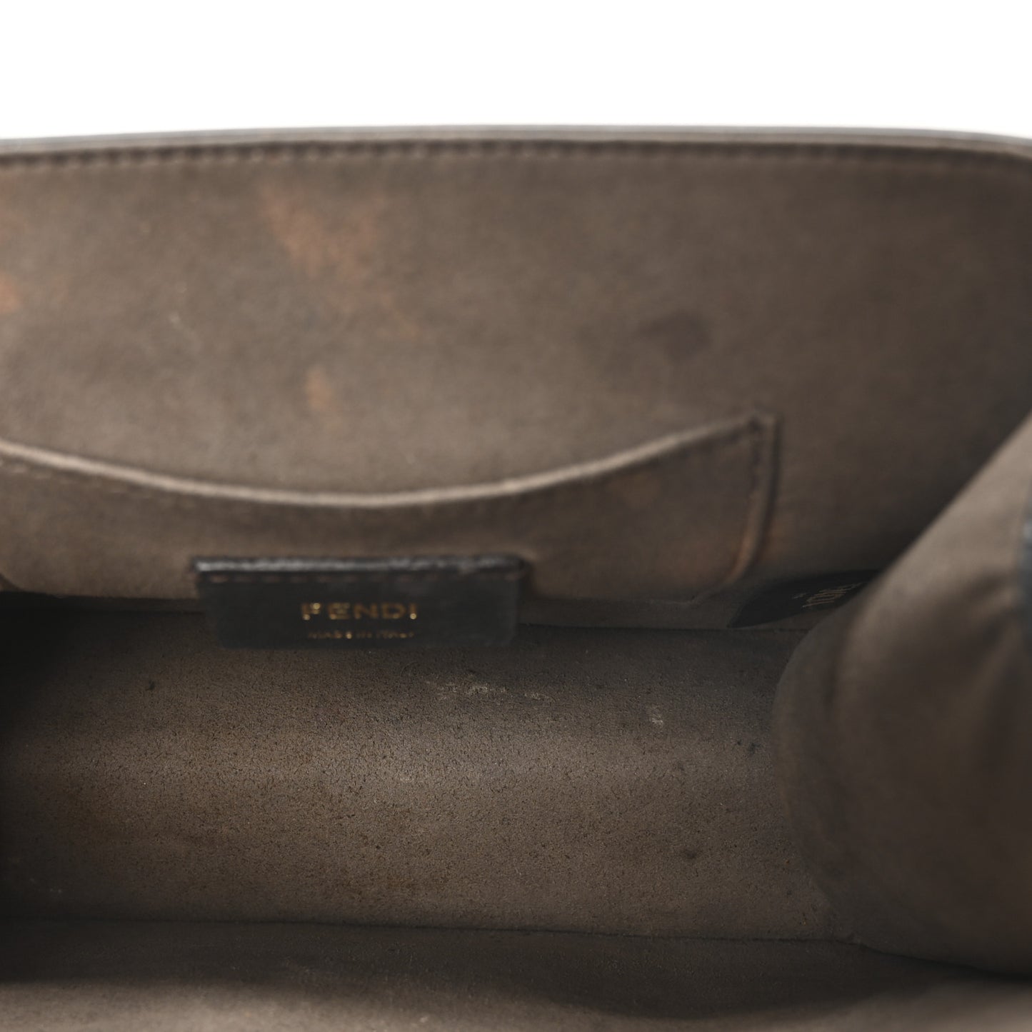 Vitello Century F is Fendi Bi-Color FF 1974 Embossed Small Kan I Shoulder Bag Maya Black