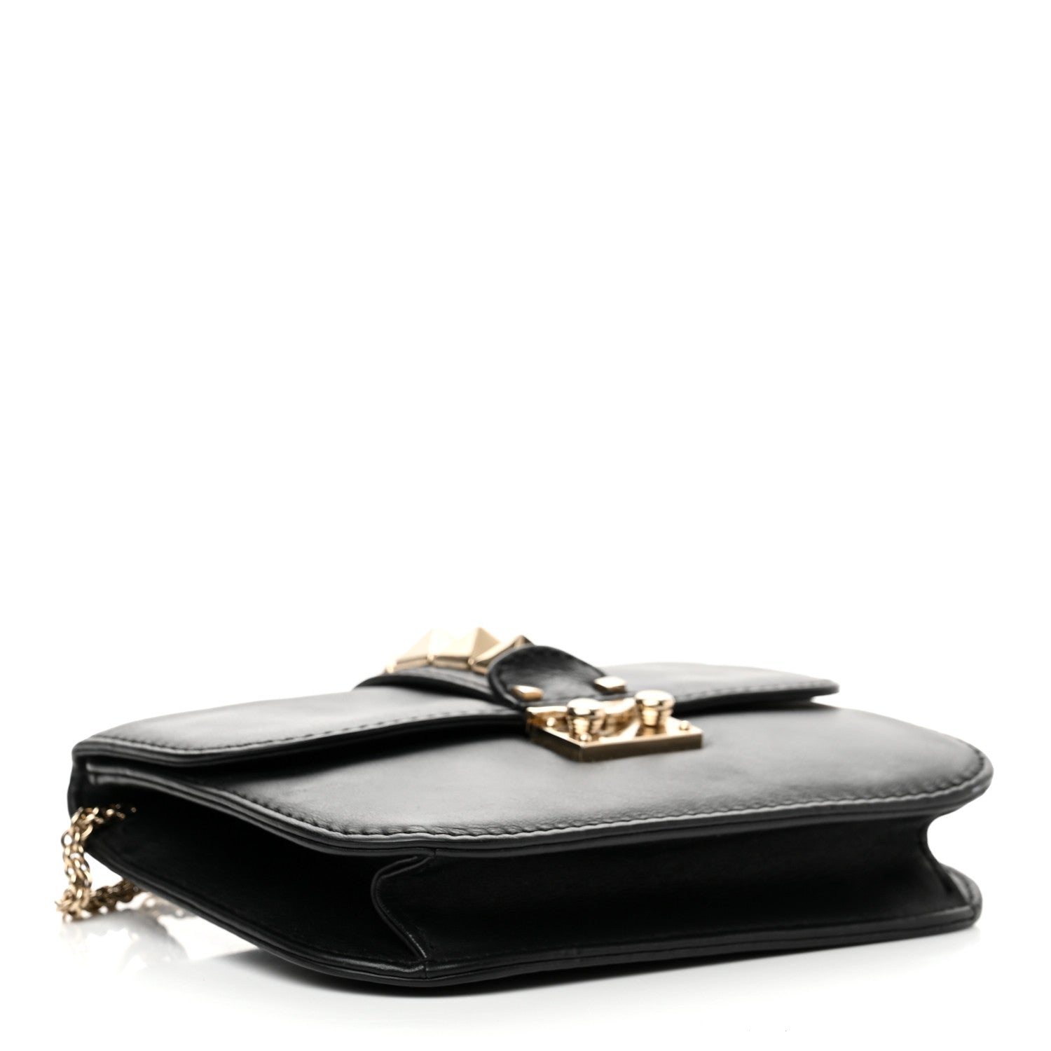 Valentino Garavani Vitello Small Glam Lock Rockstud Flap Black 4 of 8