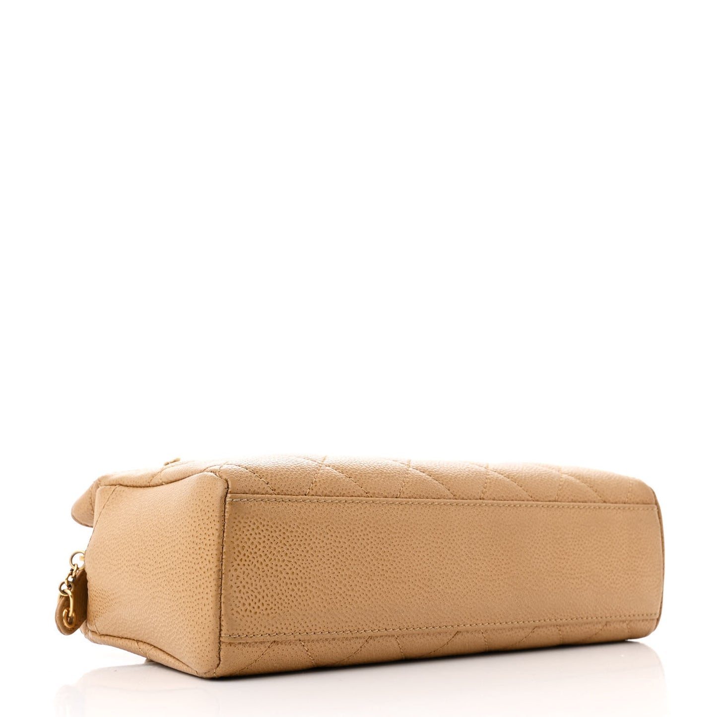 Caviar Quilted Shopping Tote Beige