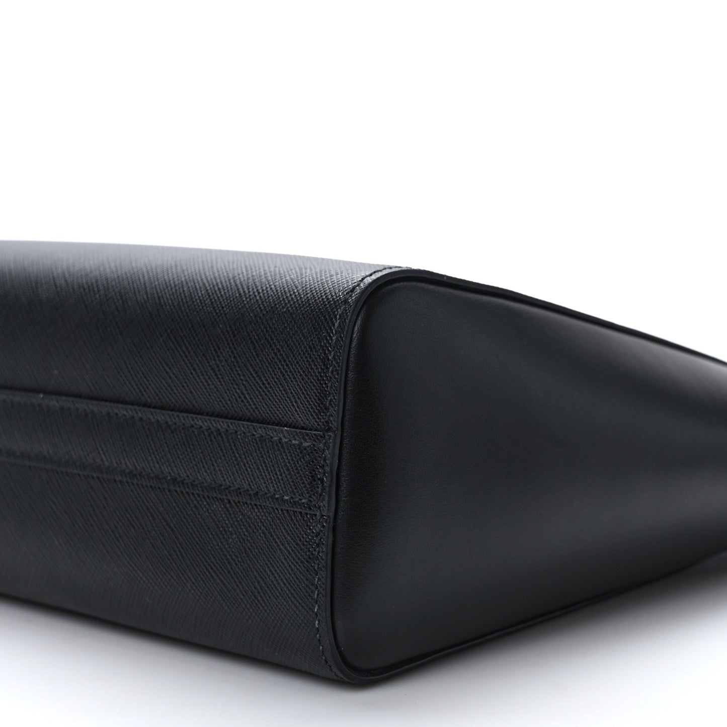 Saffiano Soft Calfskin Small Zippered Tote Black