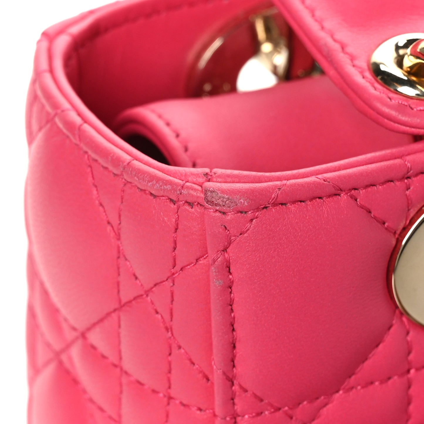 Lambskin Cannage Small My ABCDior Lady Dior Fraise