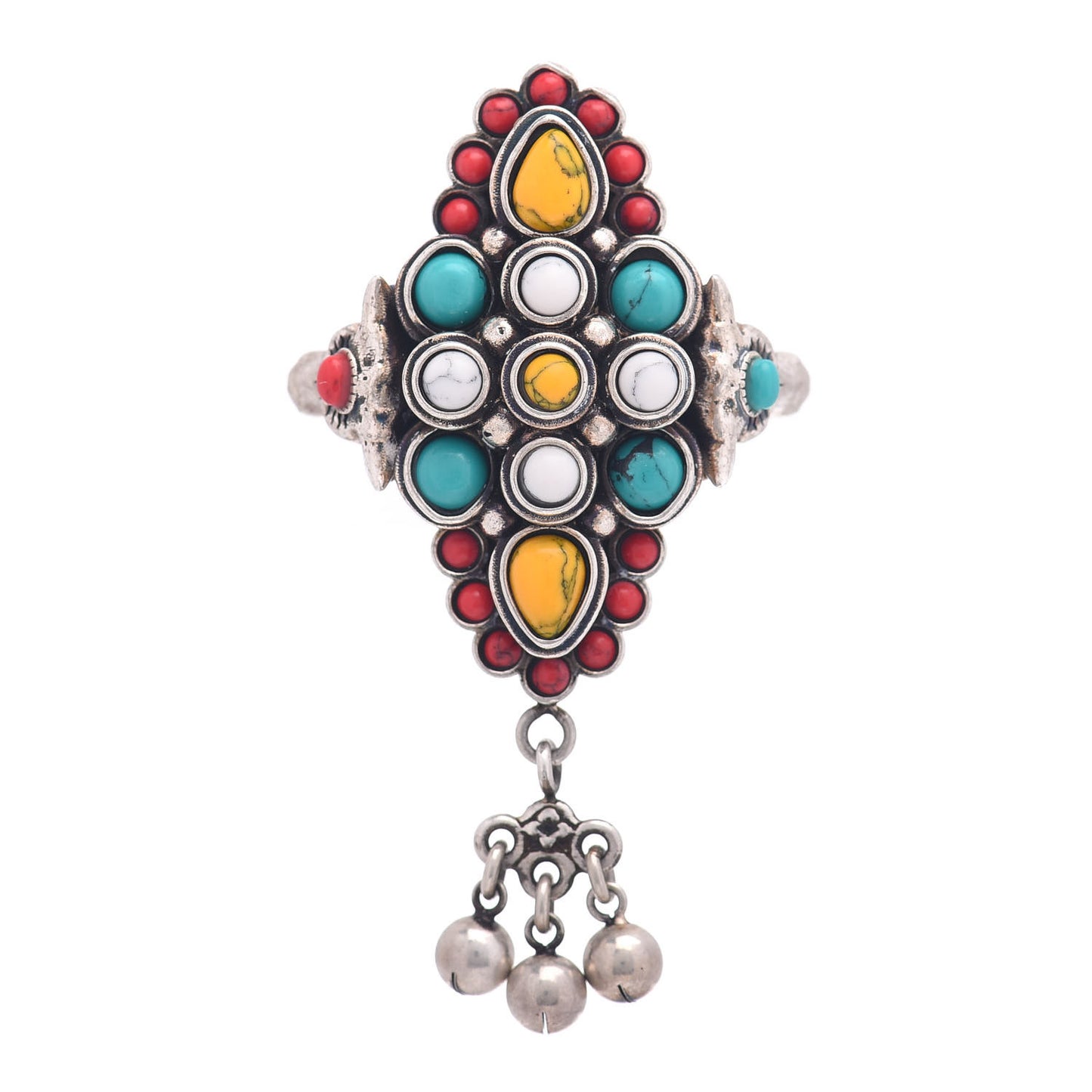 Sterling Silver Howlite Ring 49 5