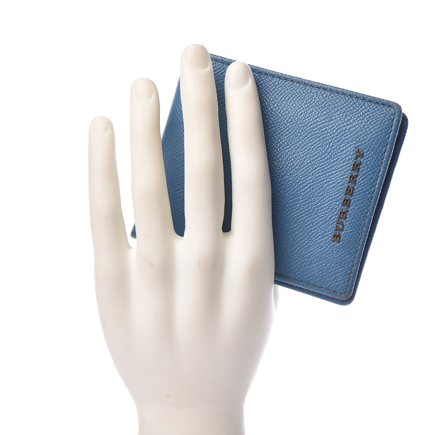 London Grainy Calfskin Bi-Fold Wallet Blue