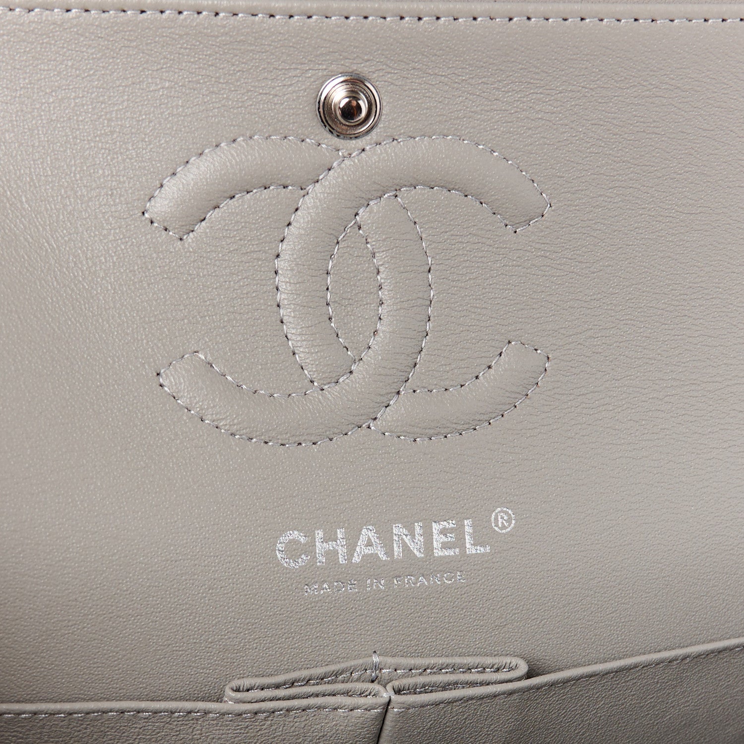 Chanel Lambskin Quilted Small Double Flap Grey 6 of 11
