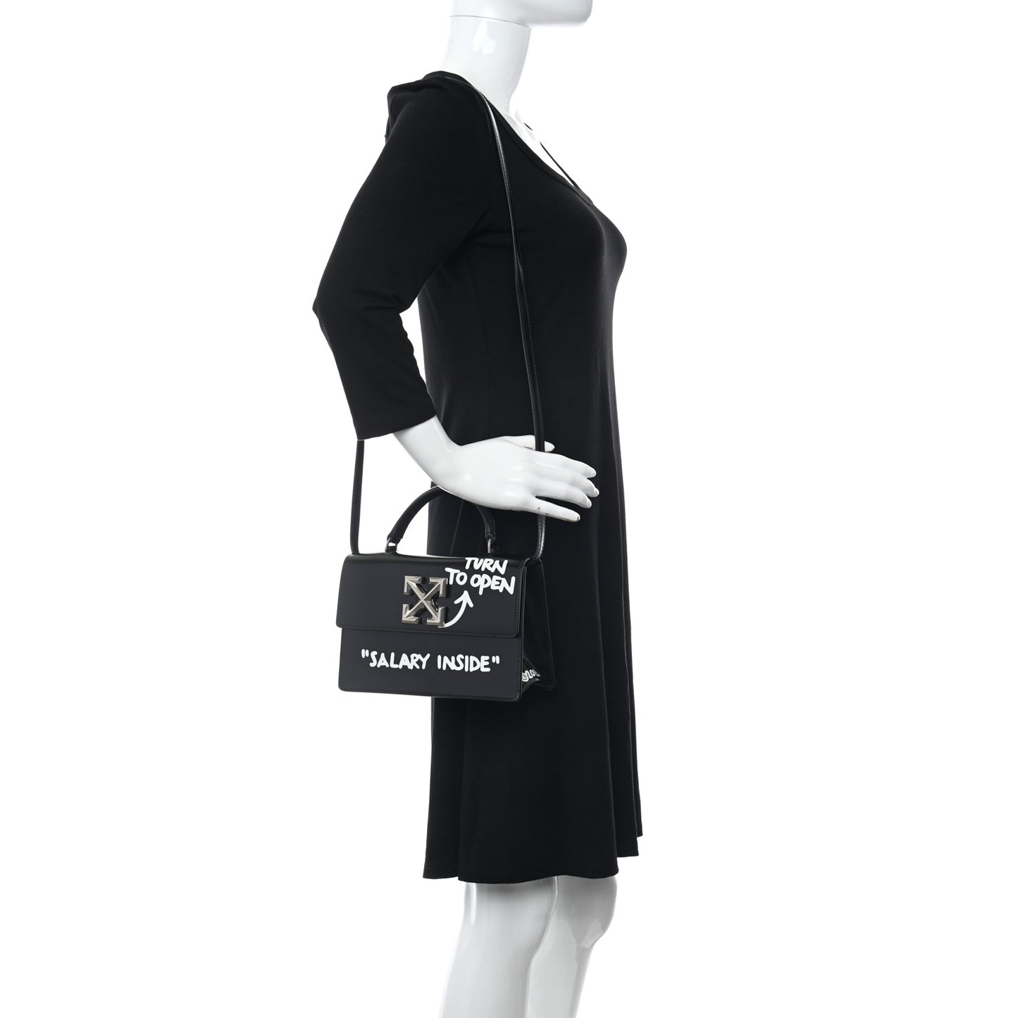 Calfskin Salary Jitney 1.4 Shoulder Bag Black