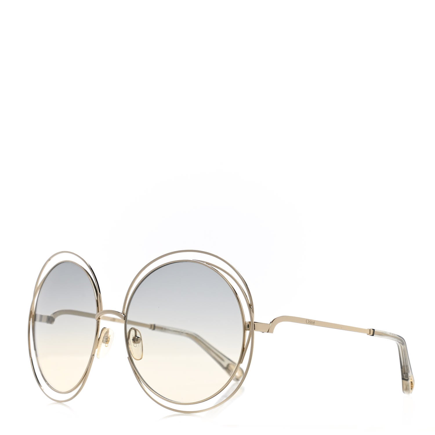 Chloe Oversize Round Carlina Oversized Round Sunglasses CE114S Gold Grey Metallic 1 of 7