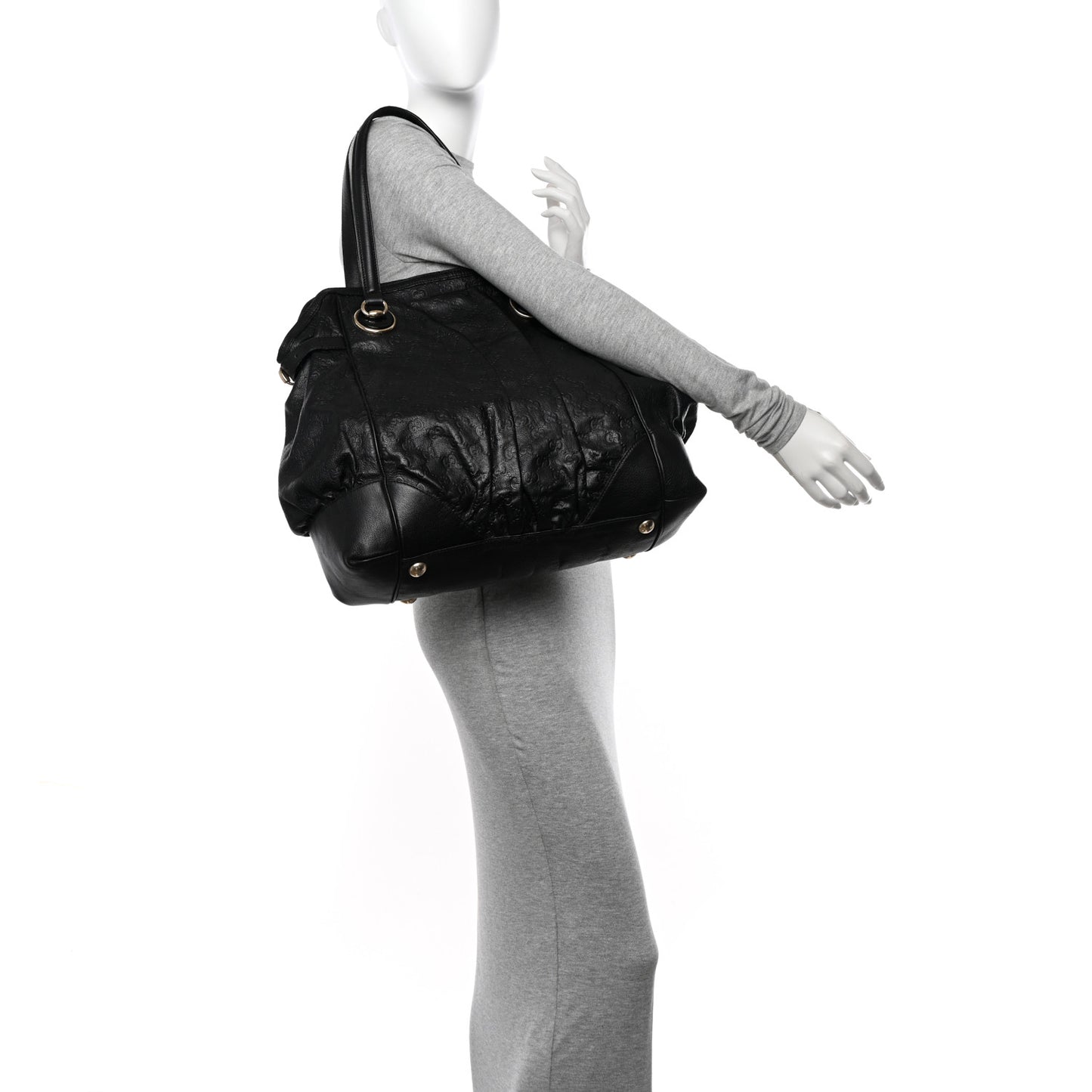 Guccissima Large Full Moon Tote Black