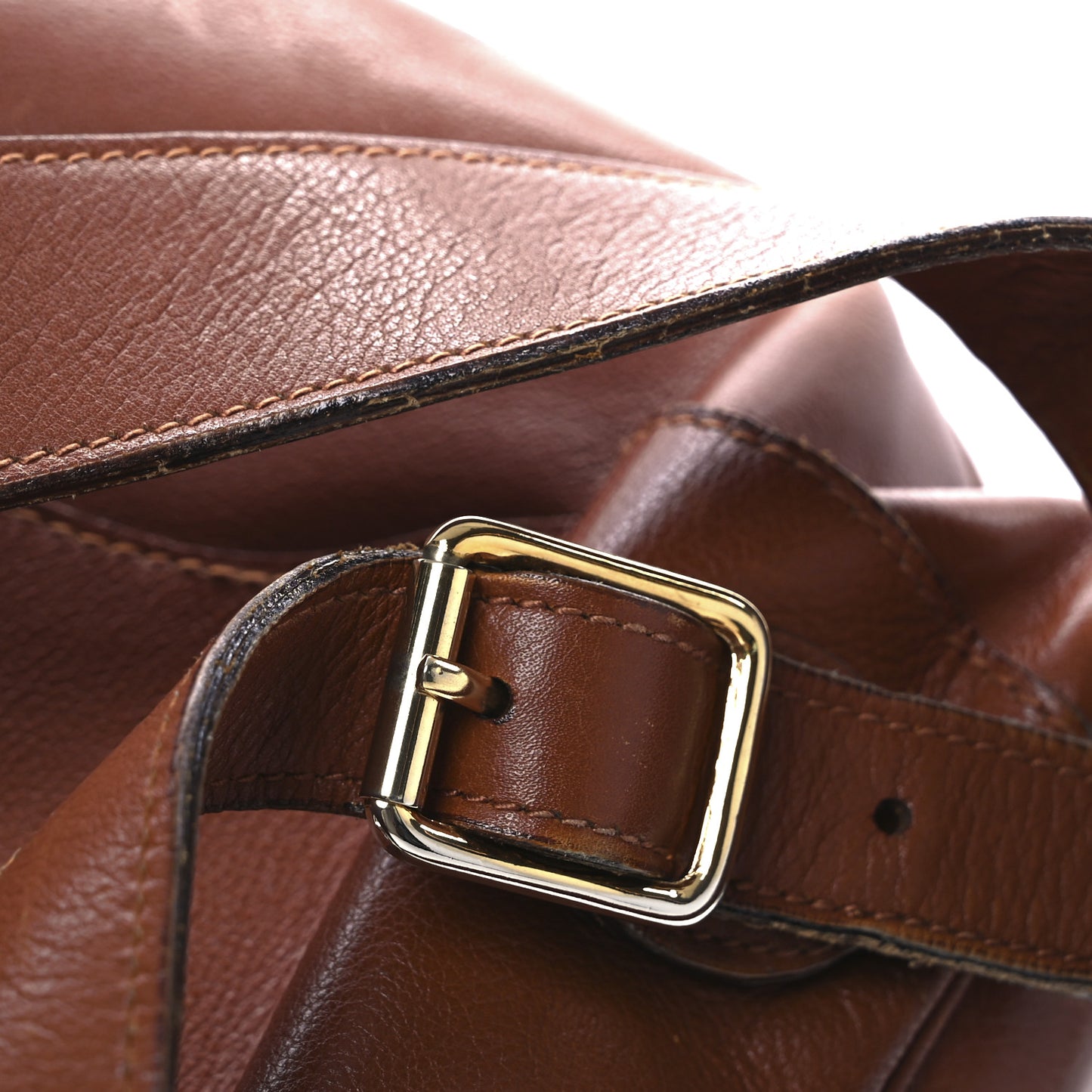 Calfskin Bamboo Backpack Brown