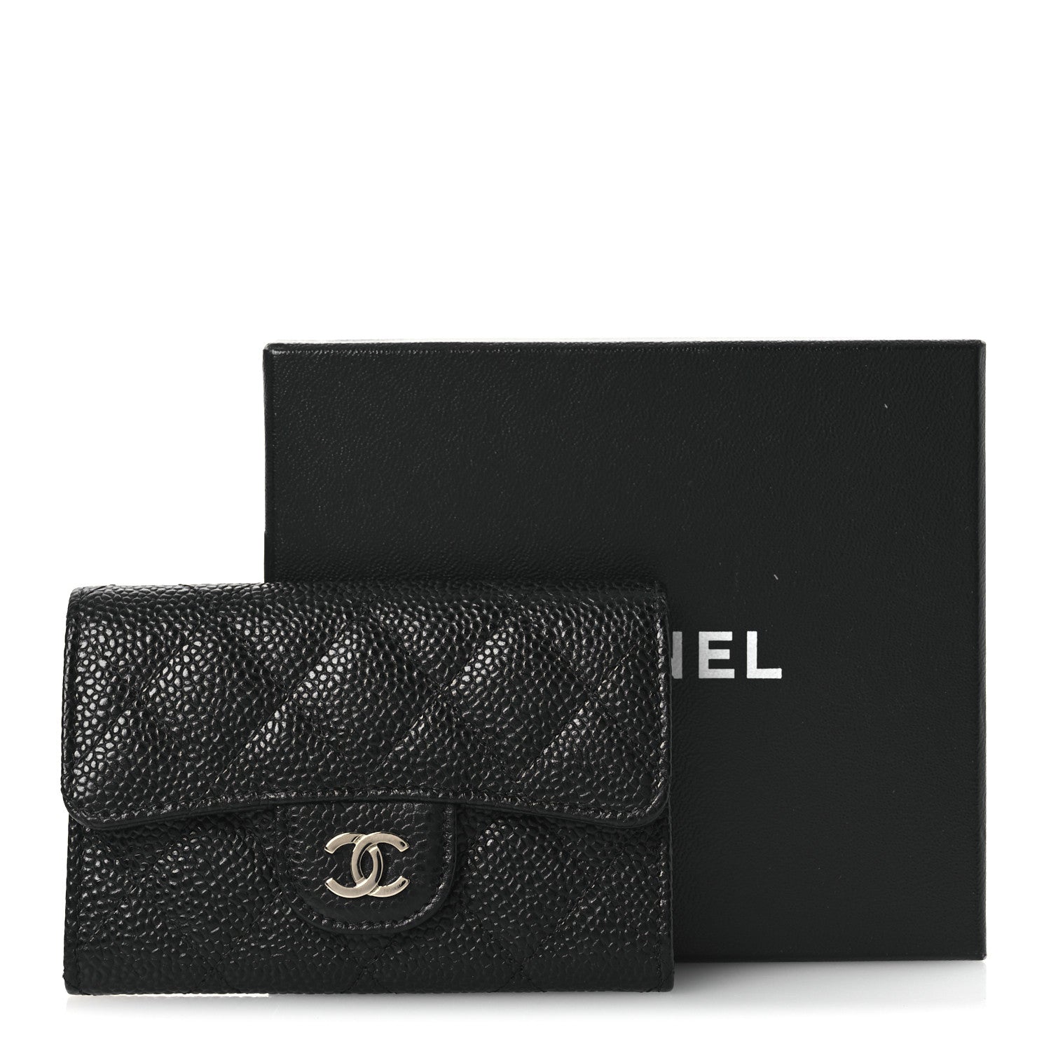Chanel Caviar Quilted Flap Card Holder Wallet Black 9 of 9
