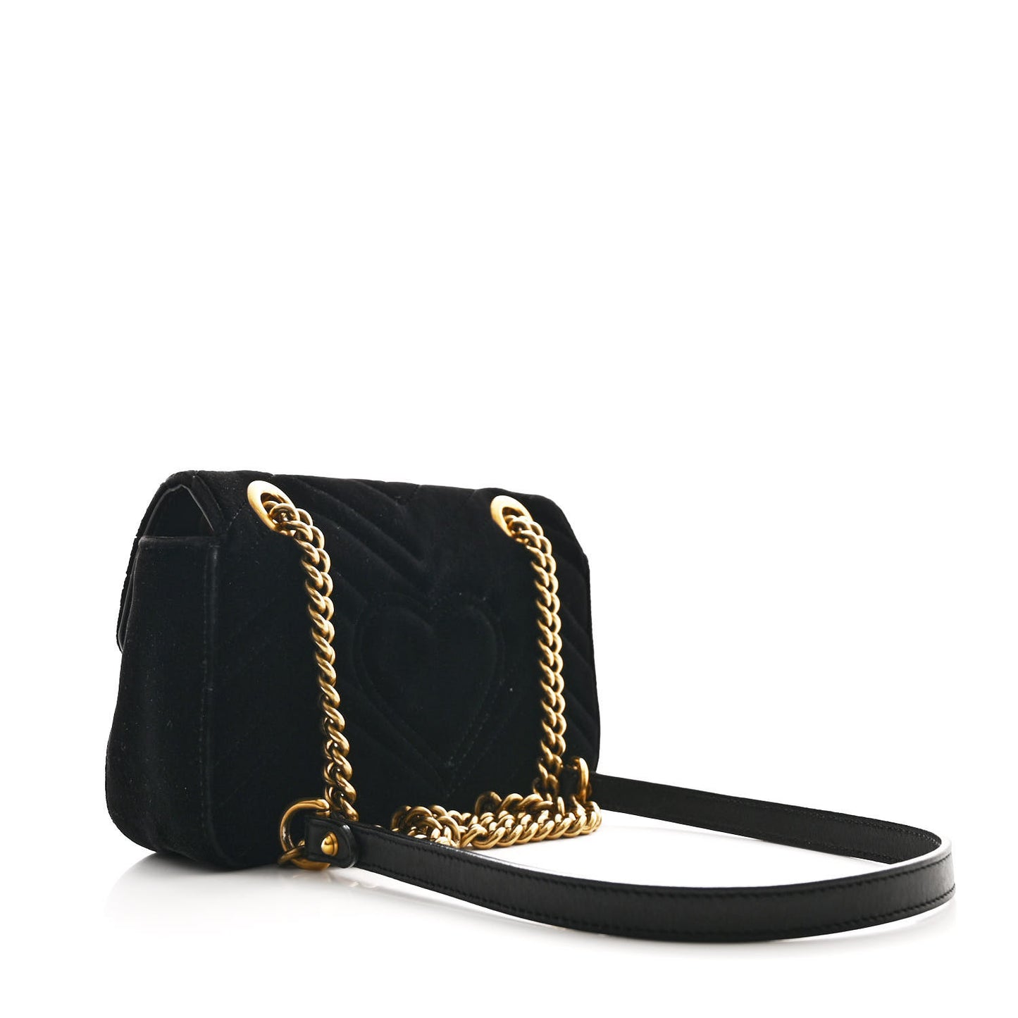 Velvet Matelasse Mini GG Marmont Shoulder Bag Black
