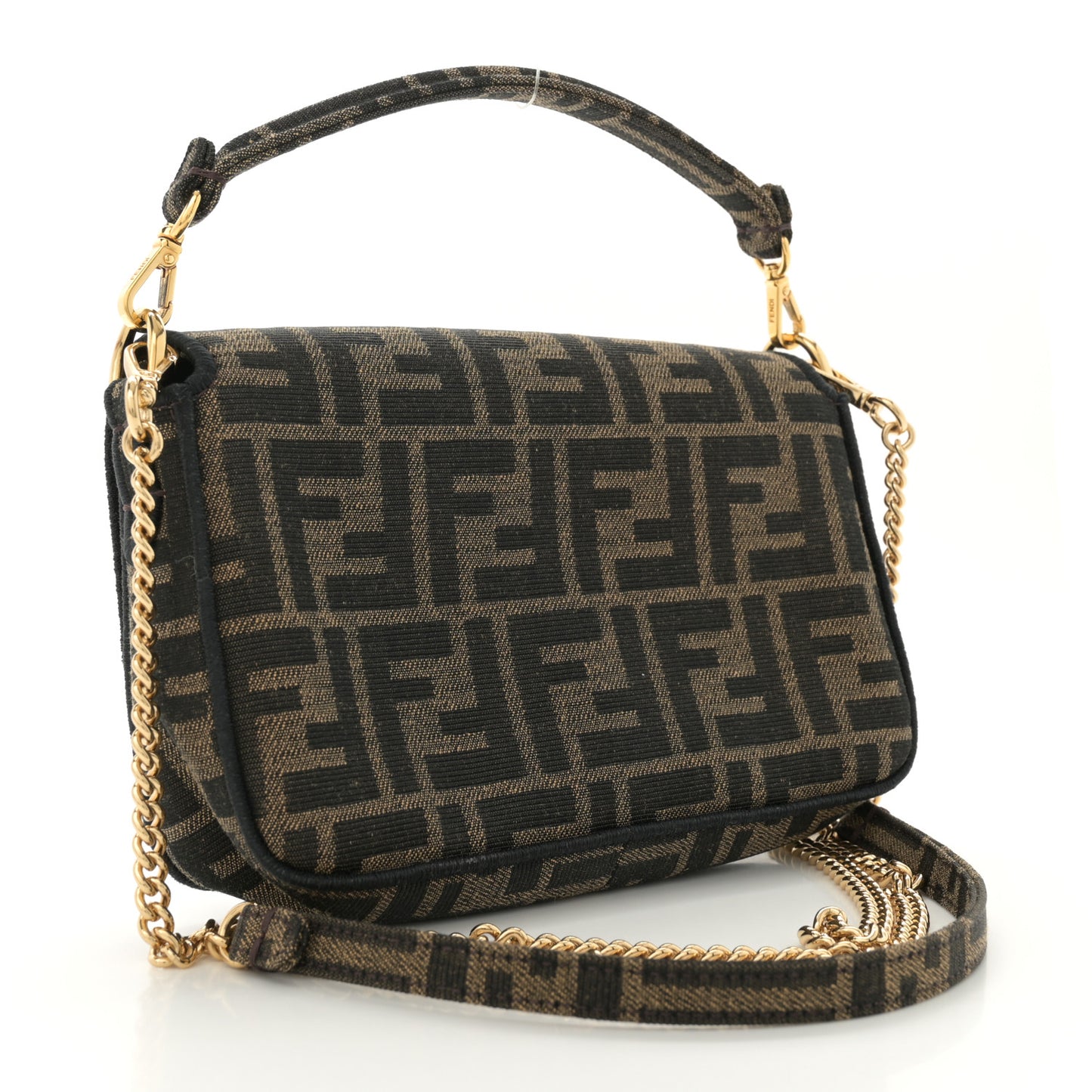 Fabric Jacquard FF 1974 Mini Baguette Tobacco Moro Black