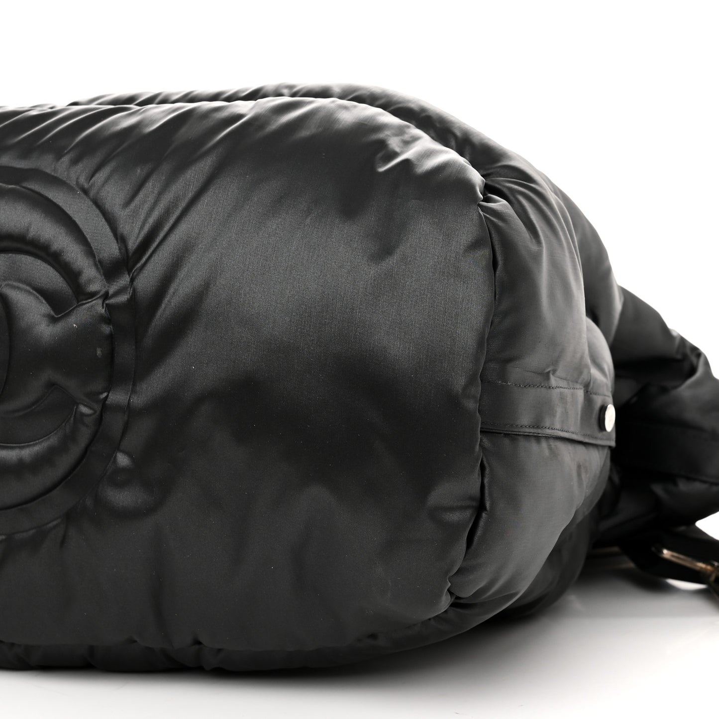 Nylon Embossed Doudoune Bowling Bag Black