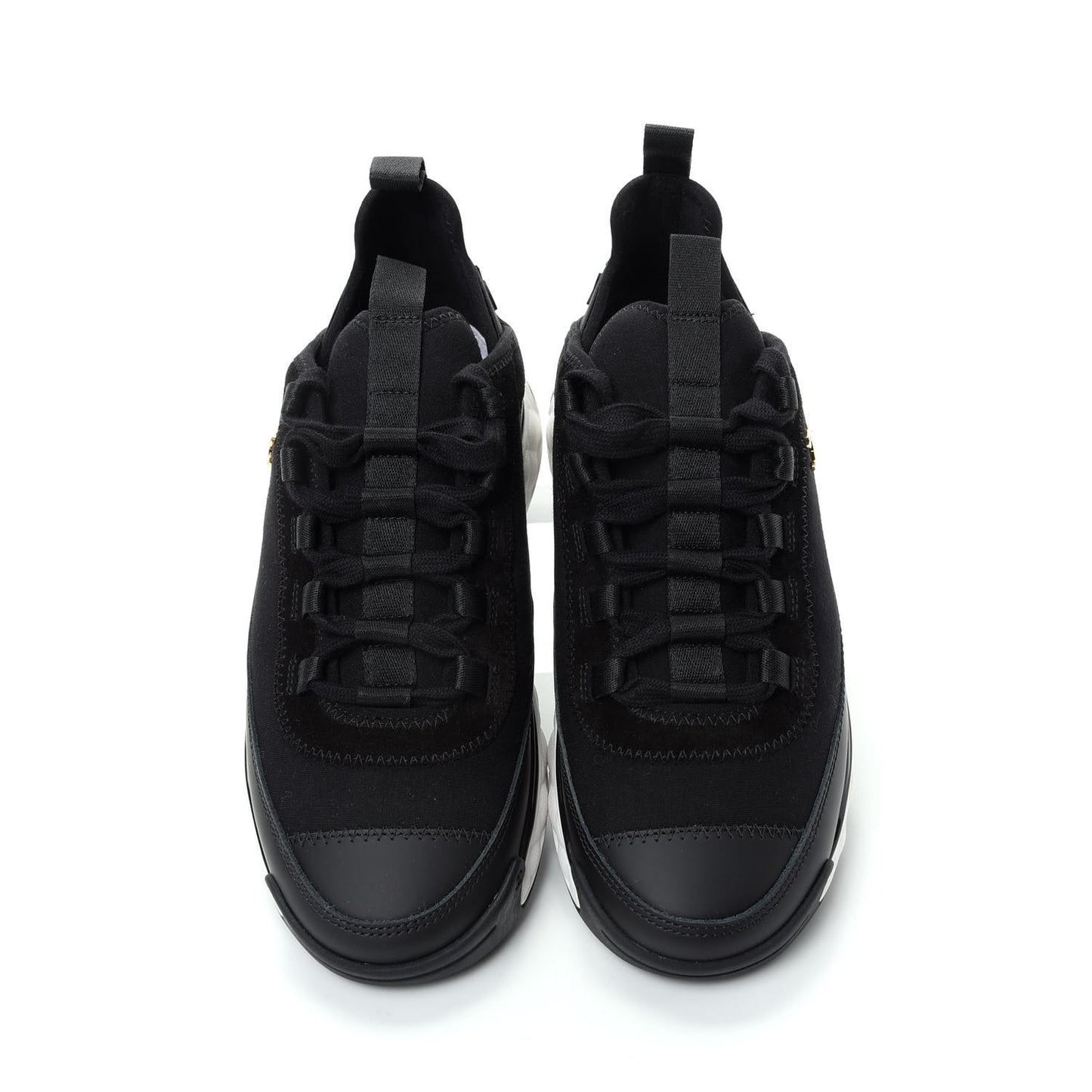 Velvet Calfskin Mixed Fibers CC Sneakers 37 Black