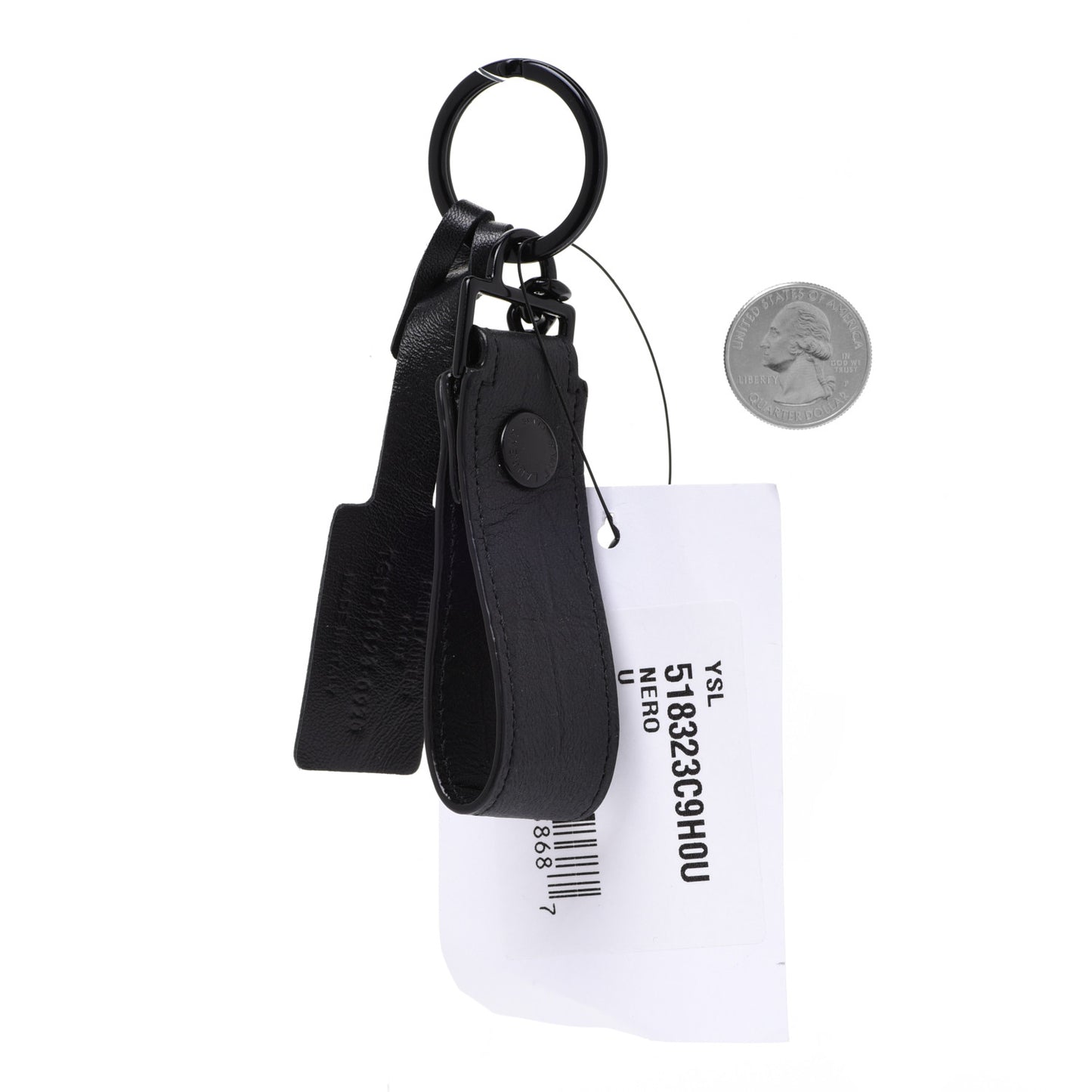 Calfskin Monogram Key Ring Black