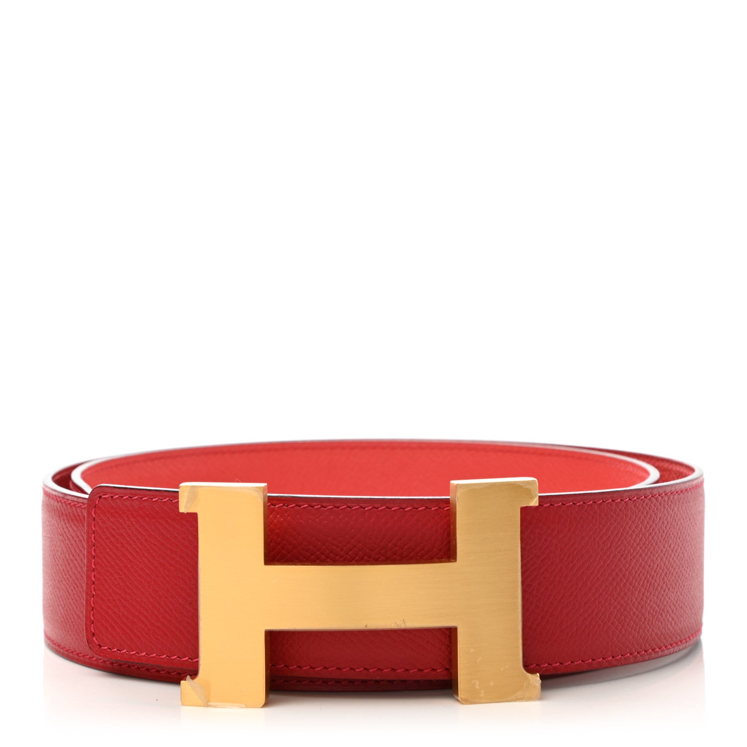 Hermes Epsom 42mm Constance H Belt 85 Rouge Casaque Rose Jaipur