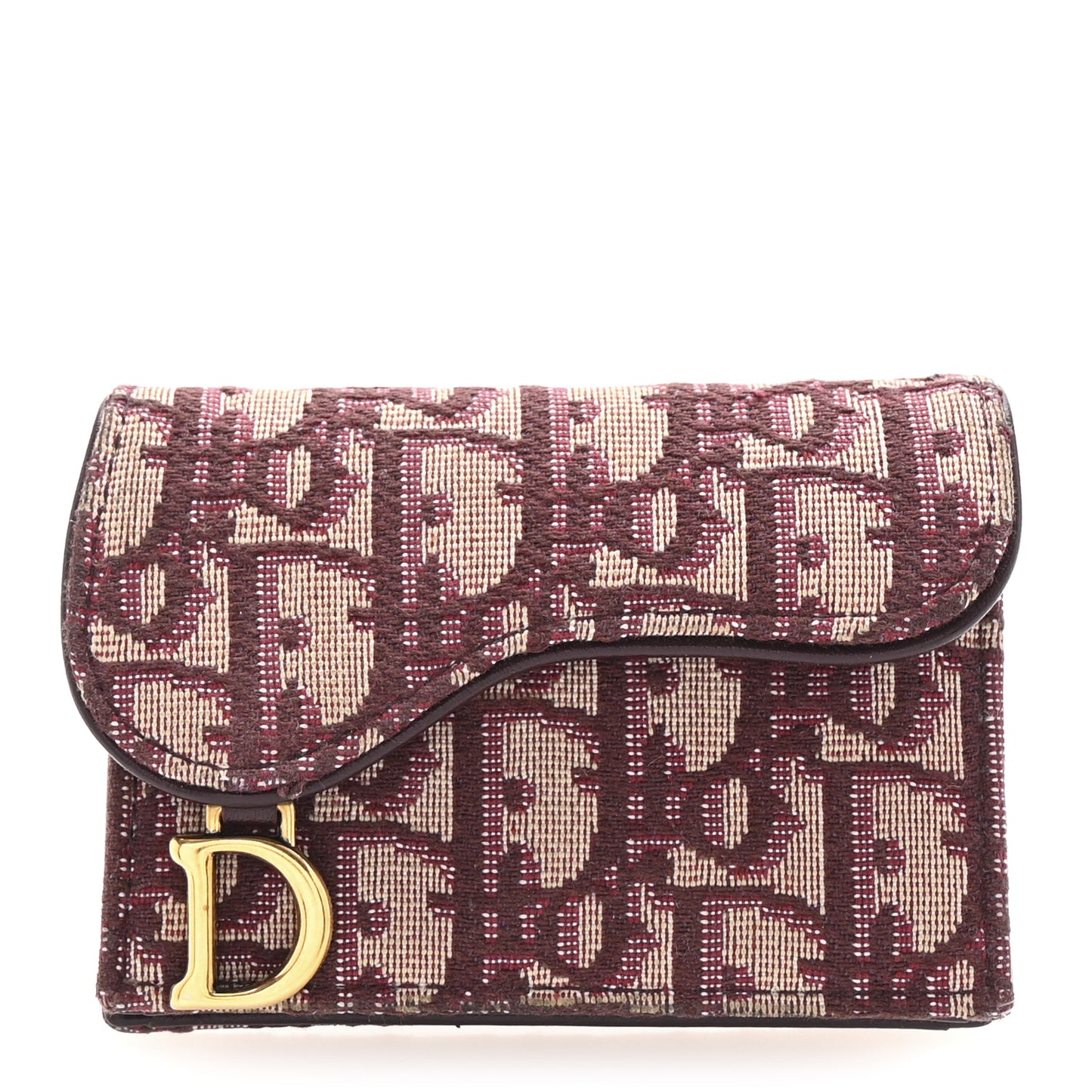Oblique Saddle Card Holder Bordeaux