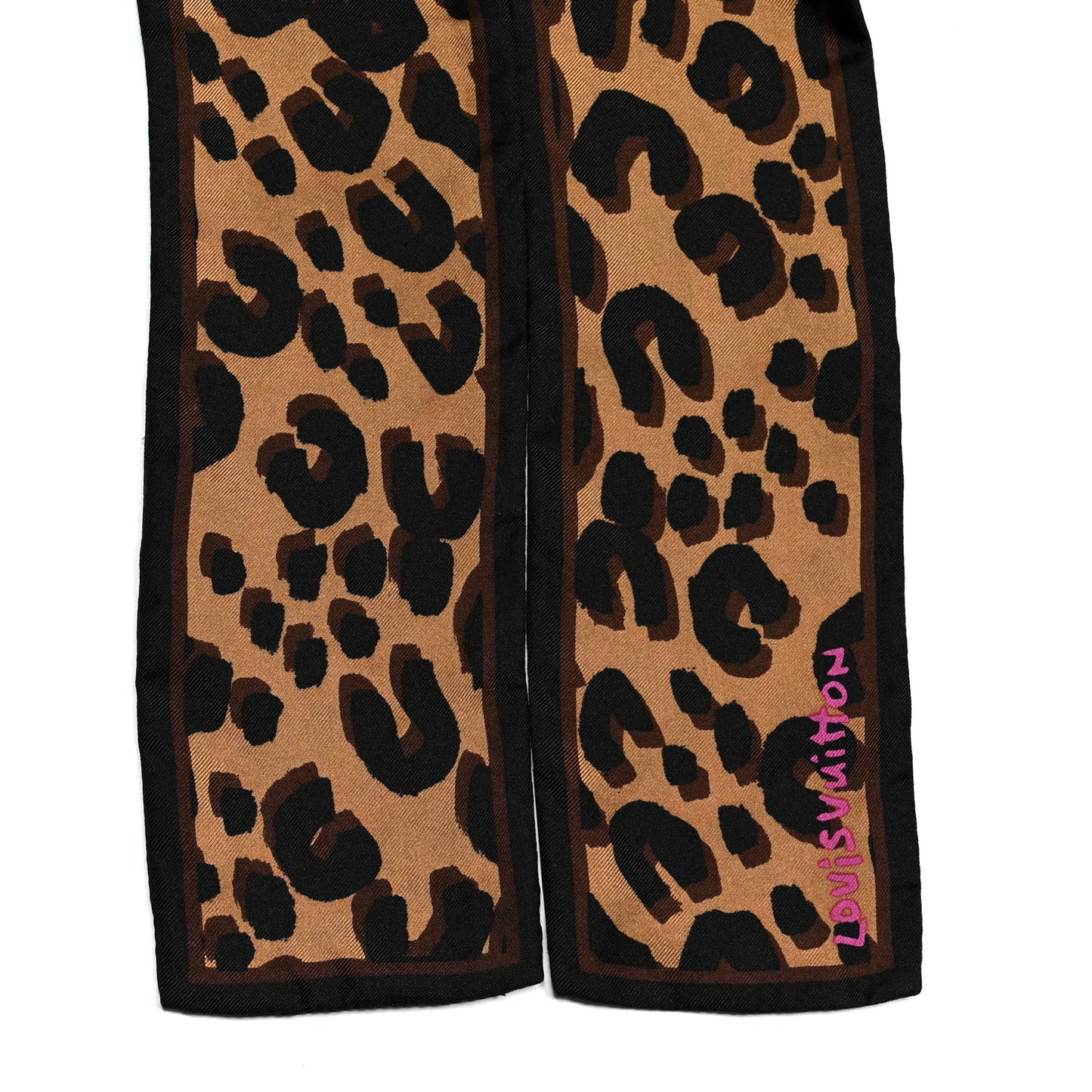 Silk Leopard Bandeau Scarf Marron