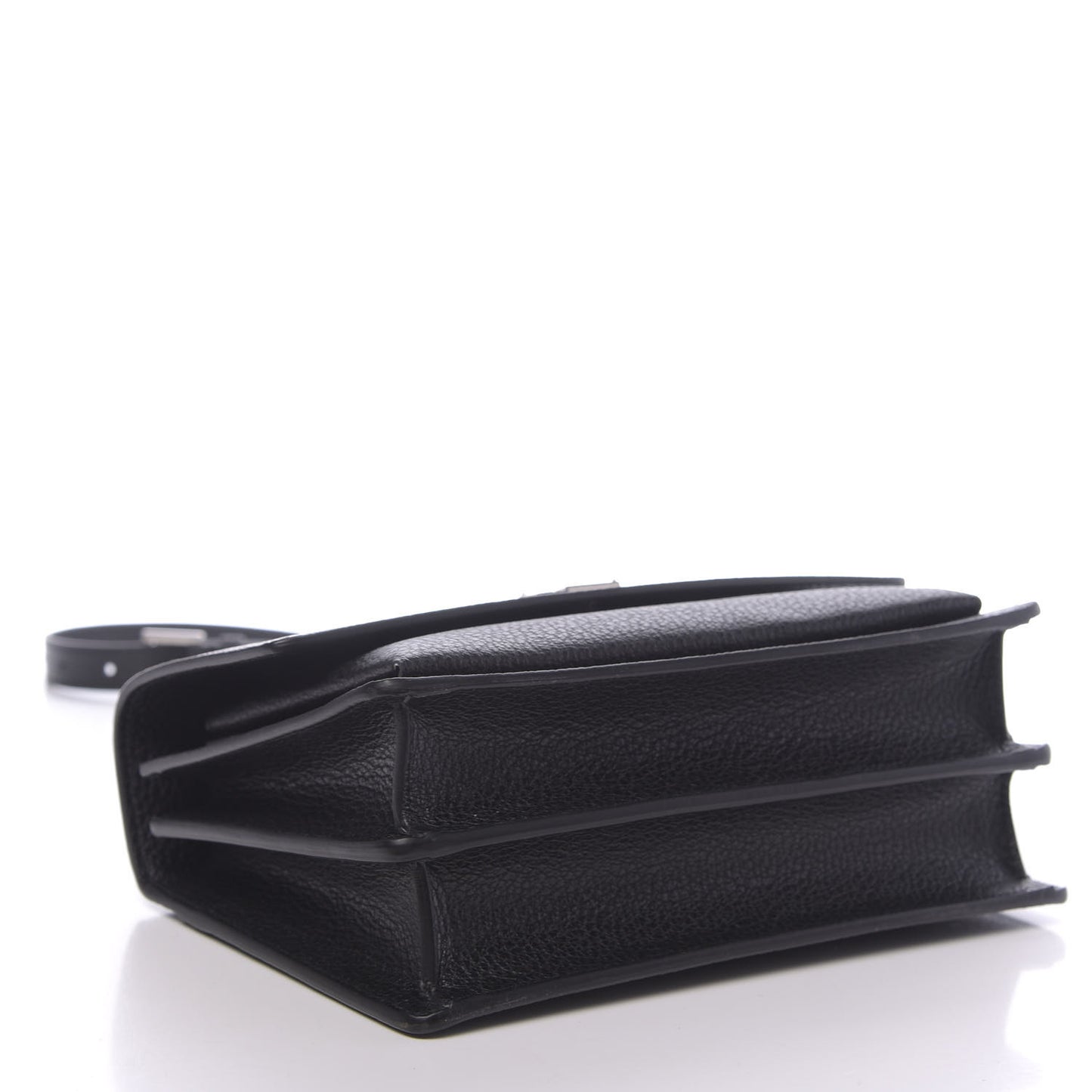 Grained Calfskin Medium Monogram Sunset Satchel Black