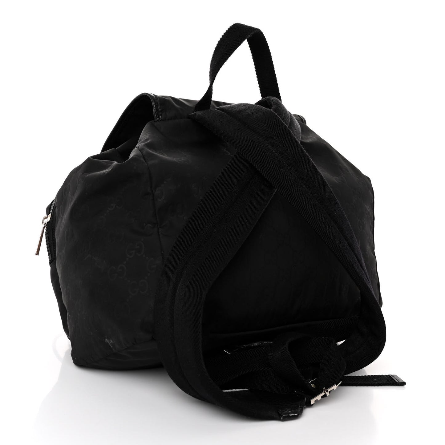 Nylon Monogram Medium Light Single Buckle Backpack Black