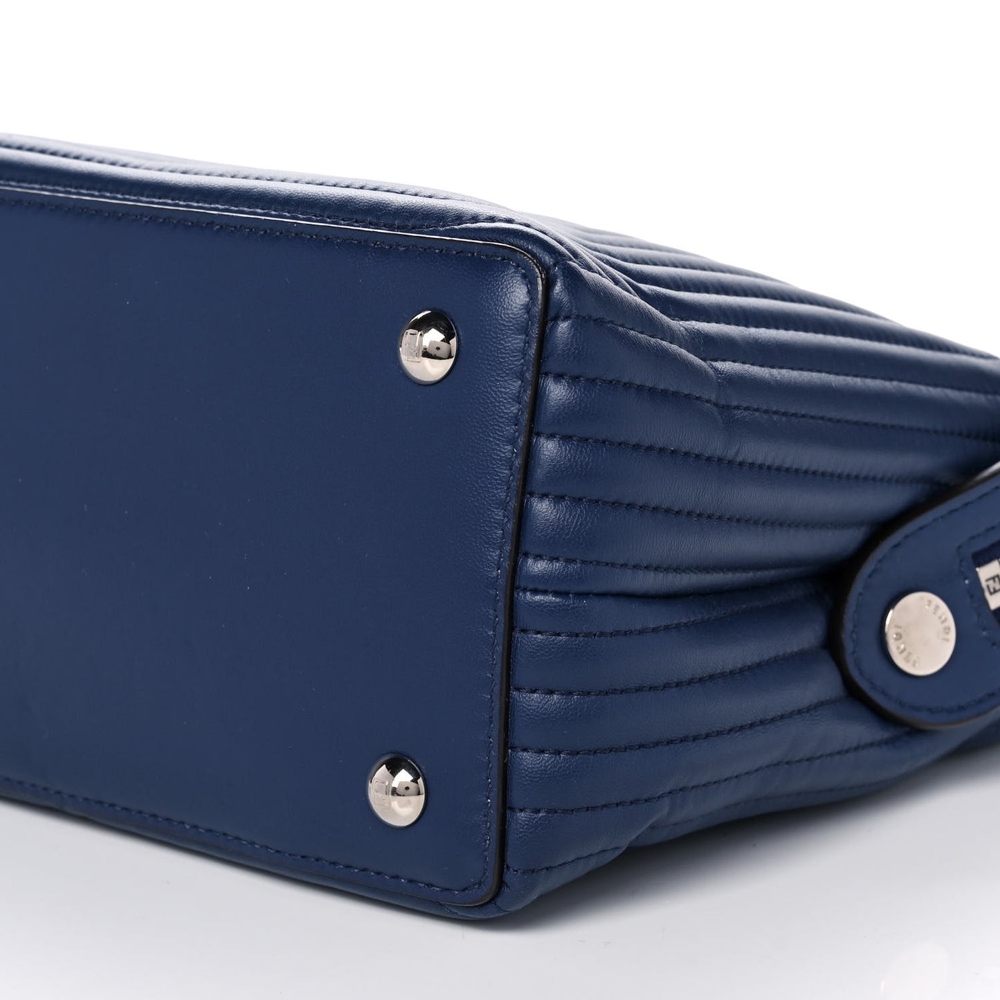 Shiny Nappa Trapuntata Small DotCom Click Chain Satchel Blue