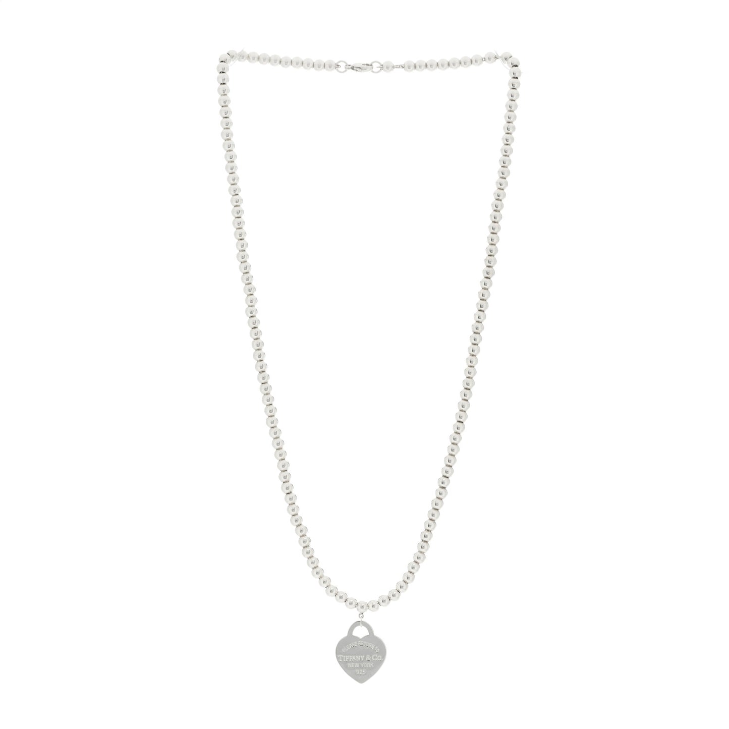Sterling Silver Return to Tiffany Heart Tag Bead Necklace