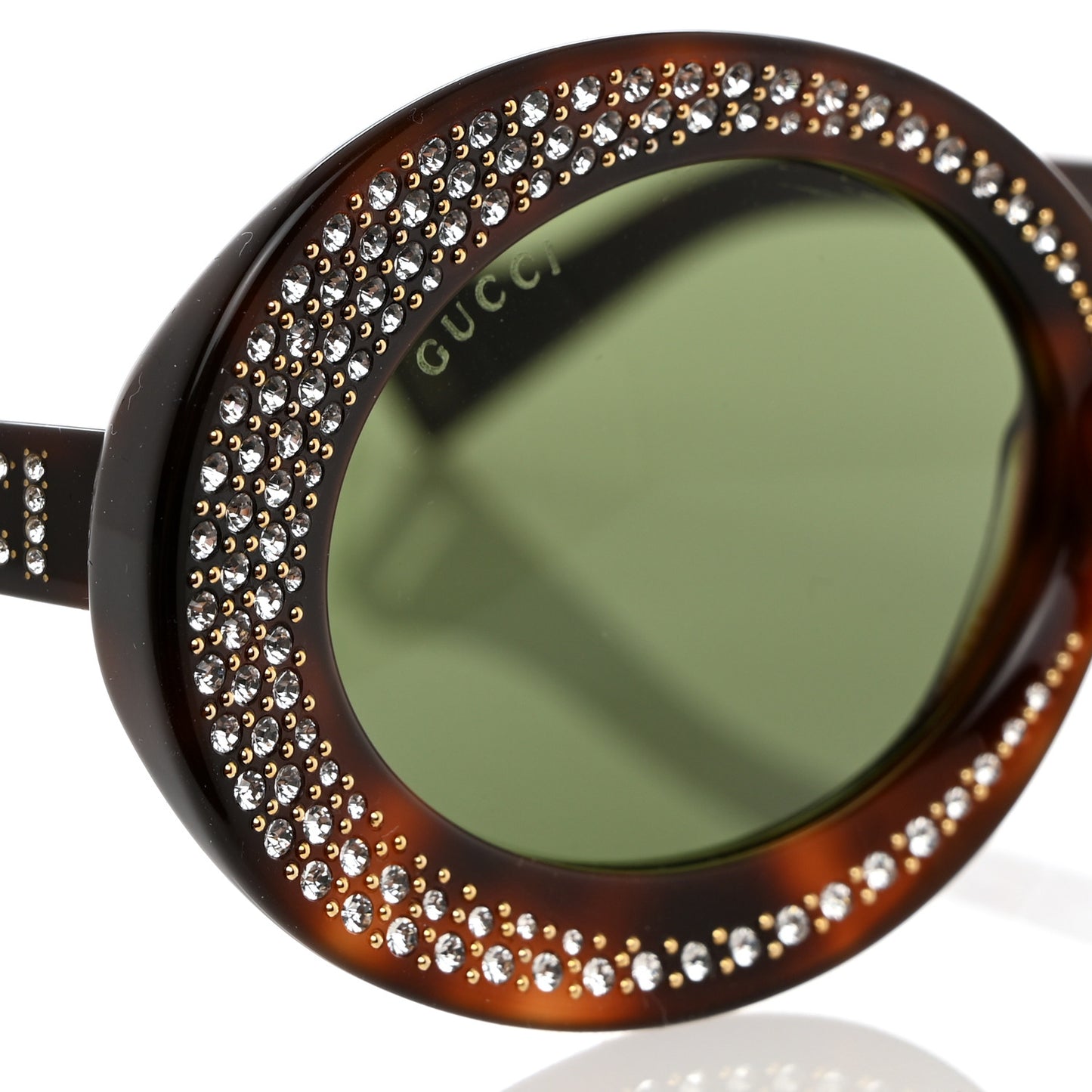 Acetate Crystal Round Sunglasses GG0618S Tortoiseshell