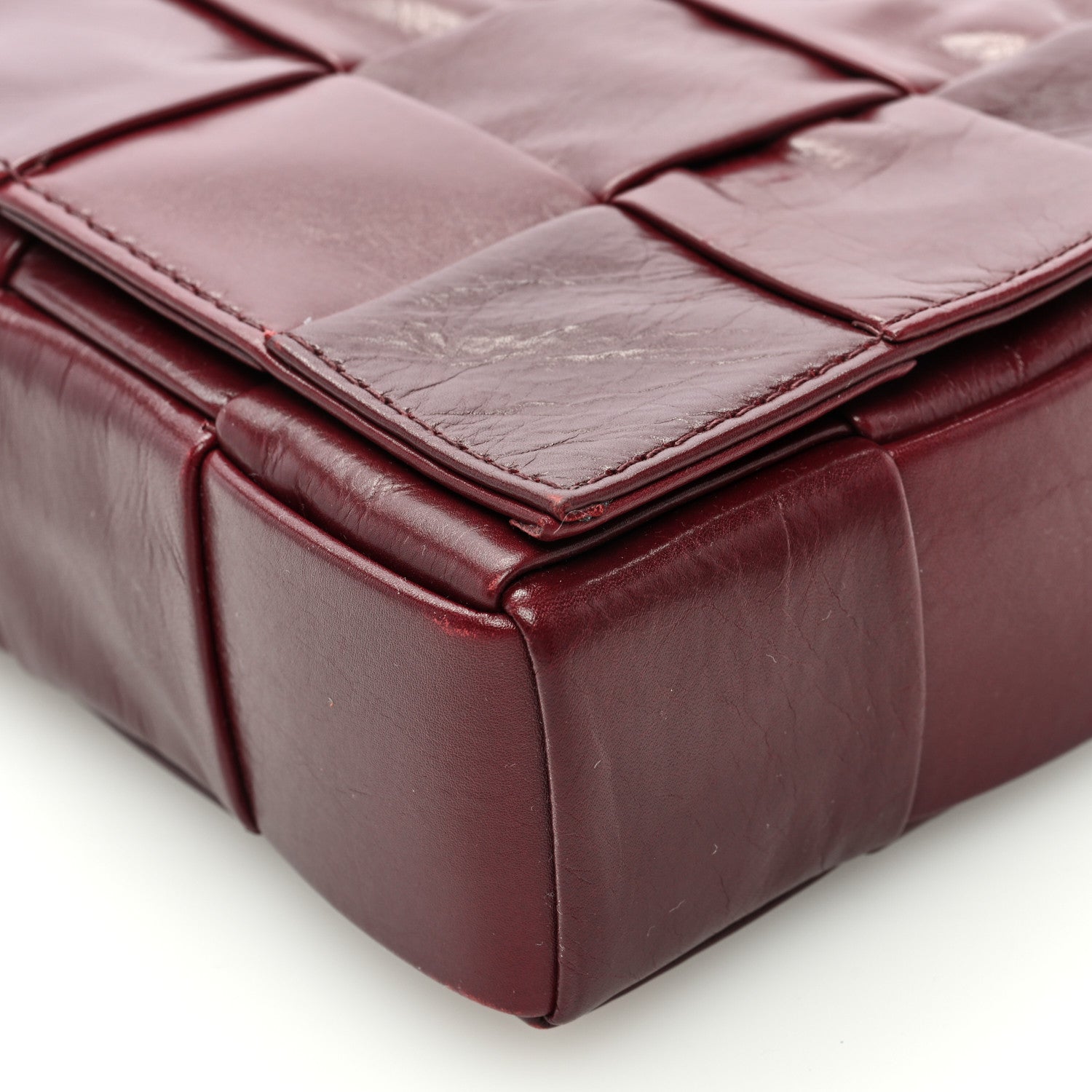 Bottega Veneta Paper Calfskin Maxi Intreccio Cassette Crossbody Bag Barolo 8 of 8