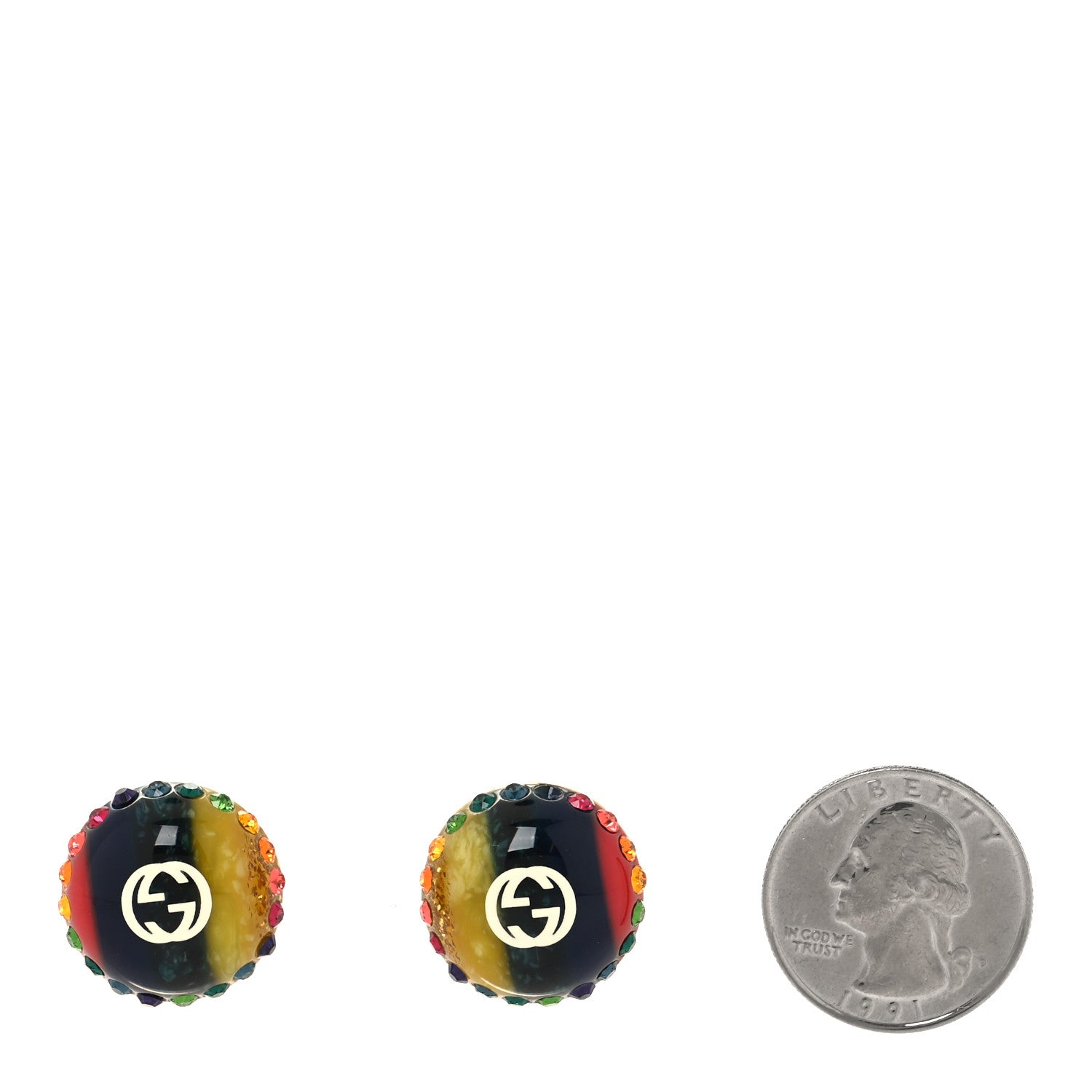 Gucci Resin Crystal Web Stud Earrings Multicolor 2 of 5