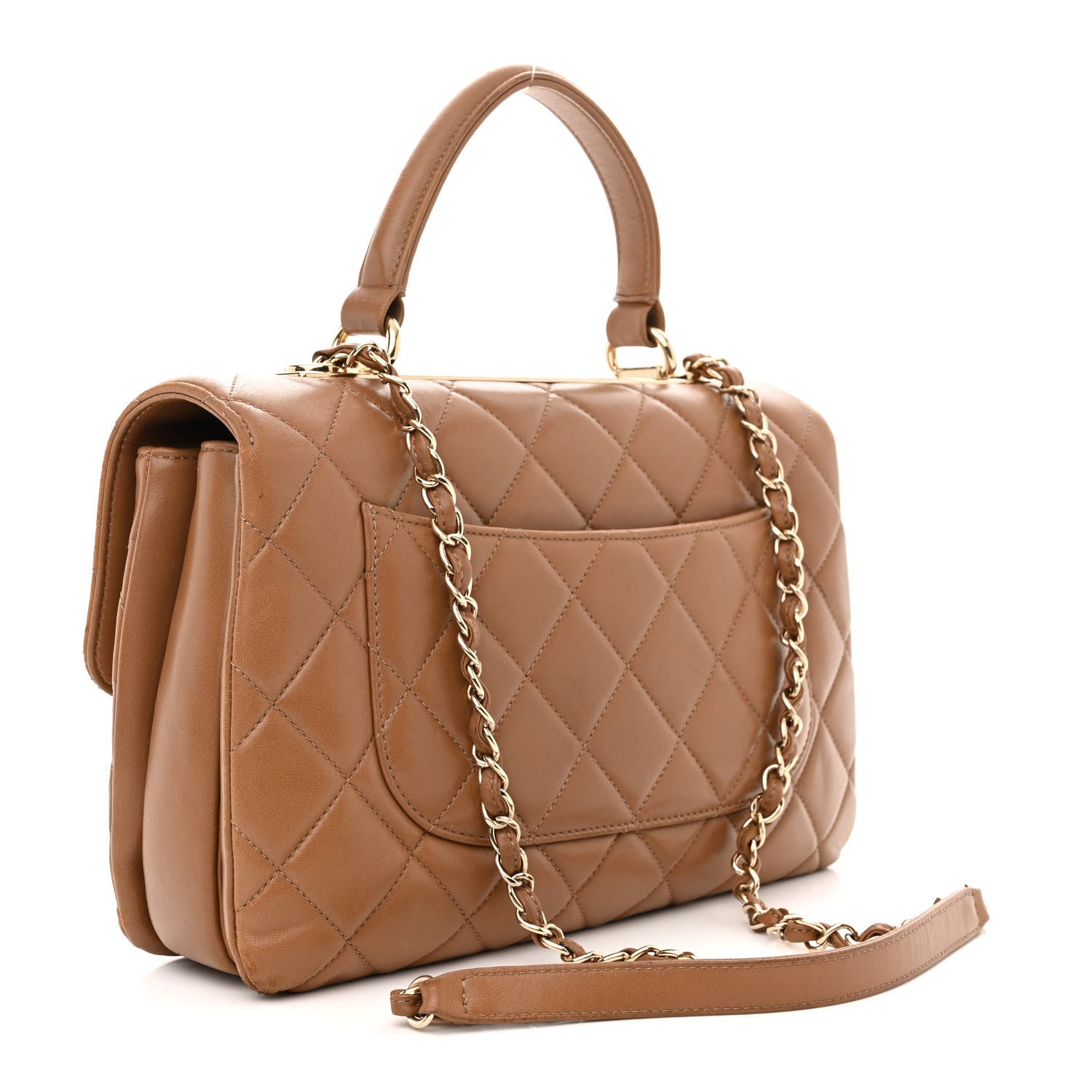 Chanel Lambskin Quilted Medium Trendy CC Flap Dual Handle Bag Camel 3 of 16