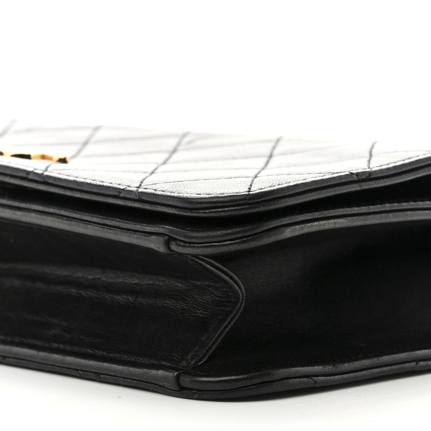 Lambskin Quilted Small Single Flap Bag Black