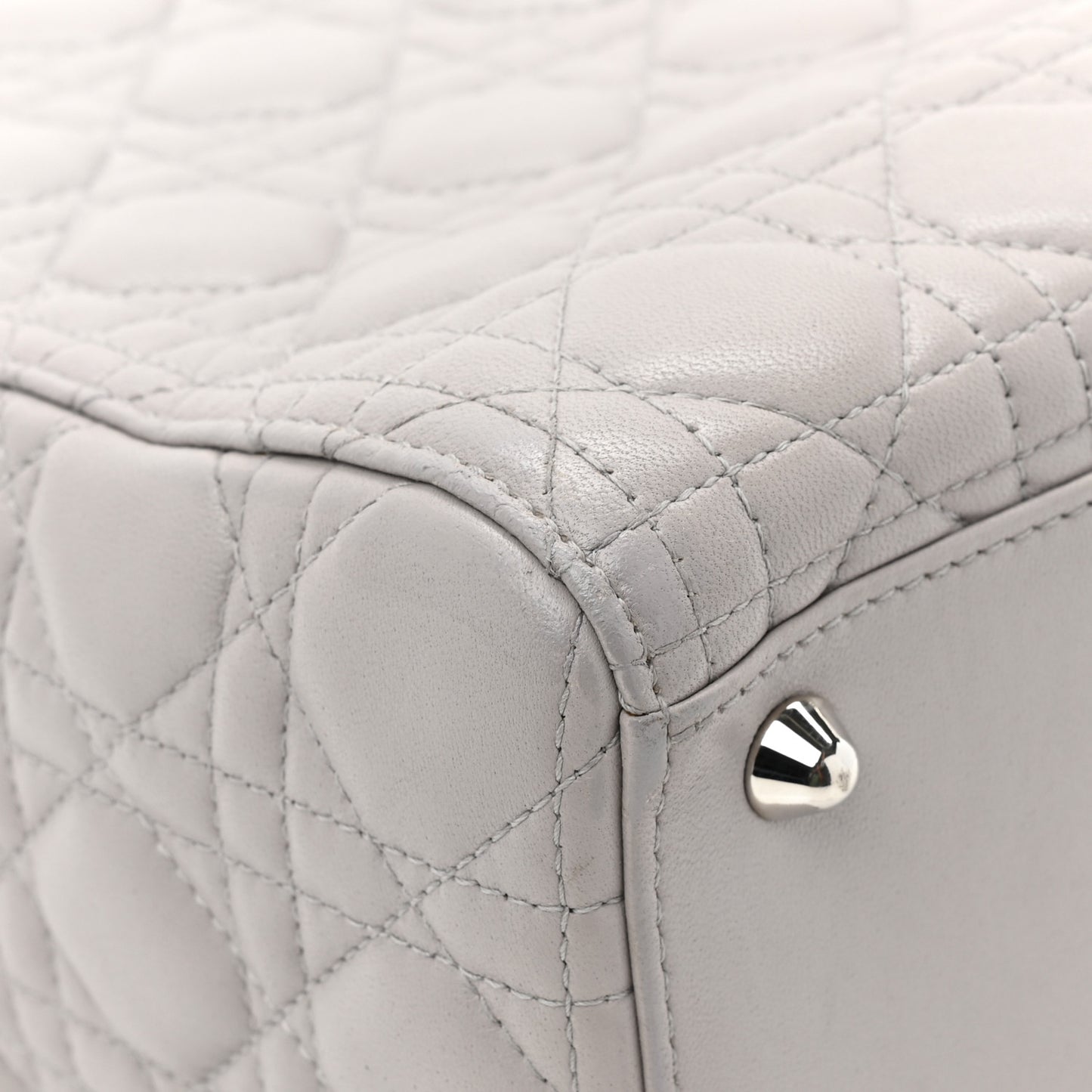 Lambskin Cannage Large Lady Dior Light Grey