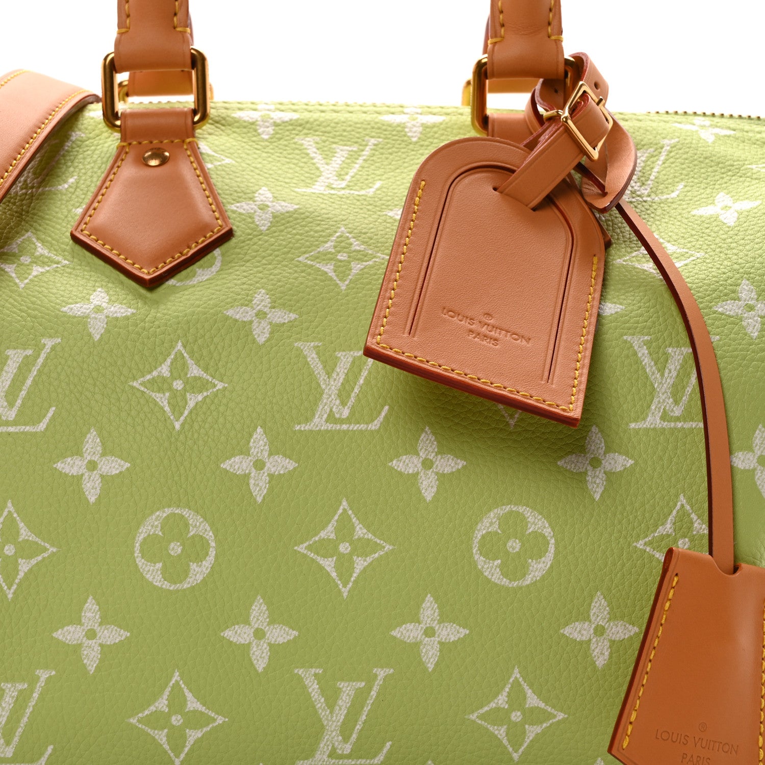 Louis Vuitton Calfskin Monogram Speedy P9 Bandouliere 30 Frozen Lime Vert Clair 8 of 10