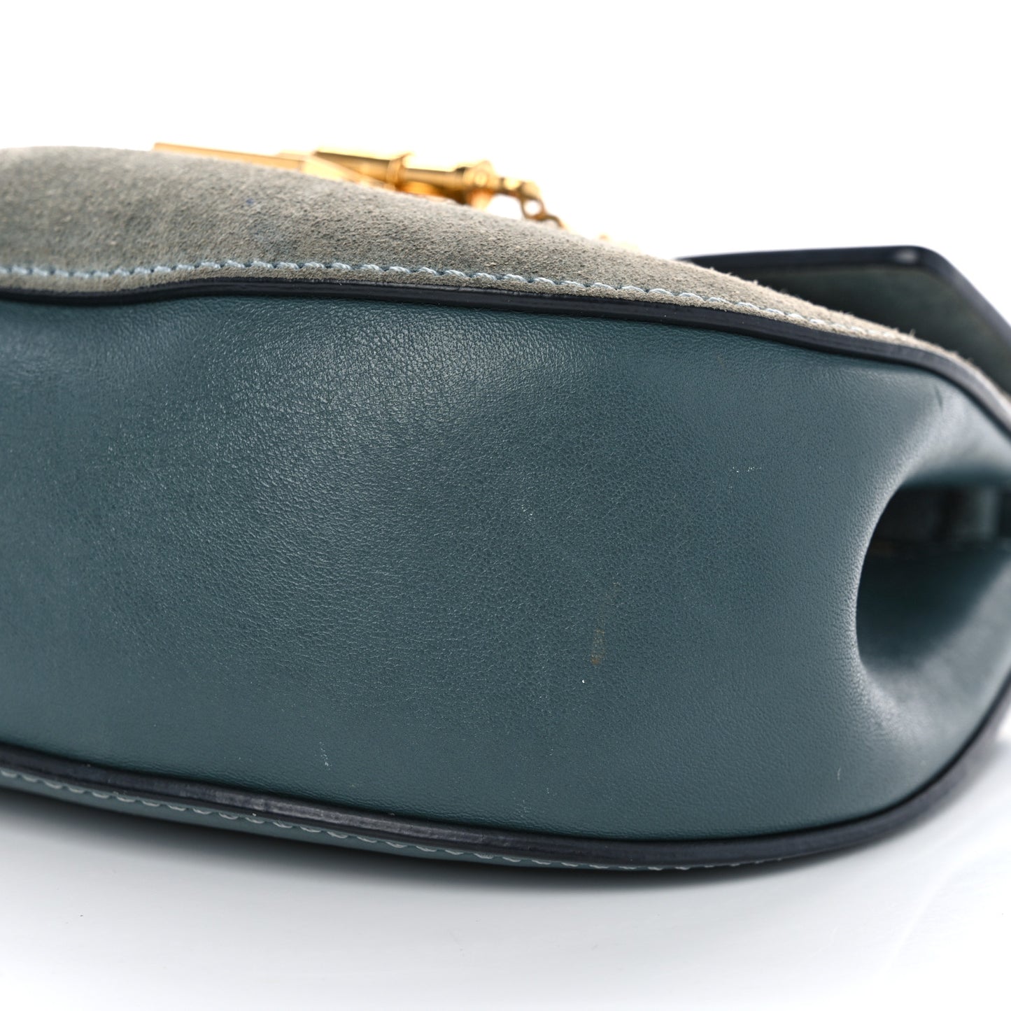 Suede Smooth Calfskin Mini Drew Shoulder Bag Cloudy Blue