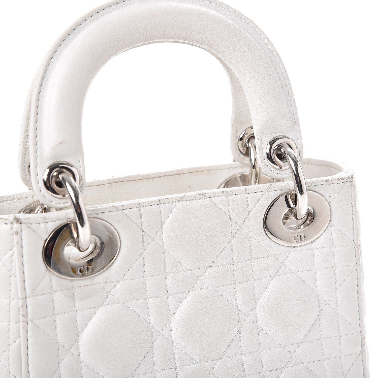 Christian Dior Lambskin Cannage Mini Lady Dior White 13 of 18