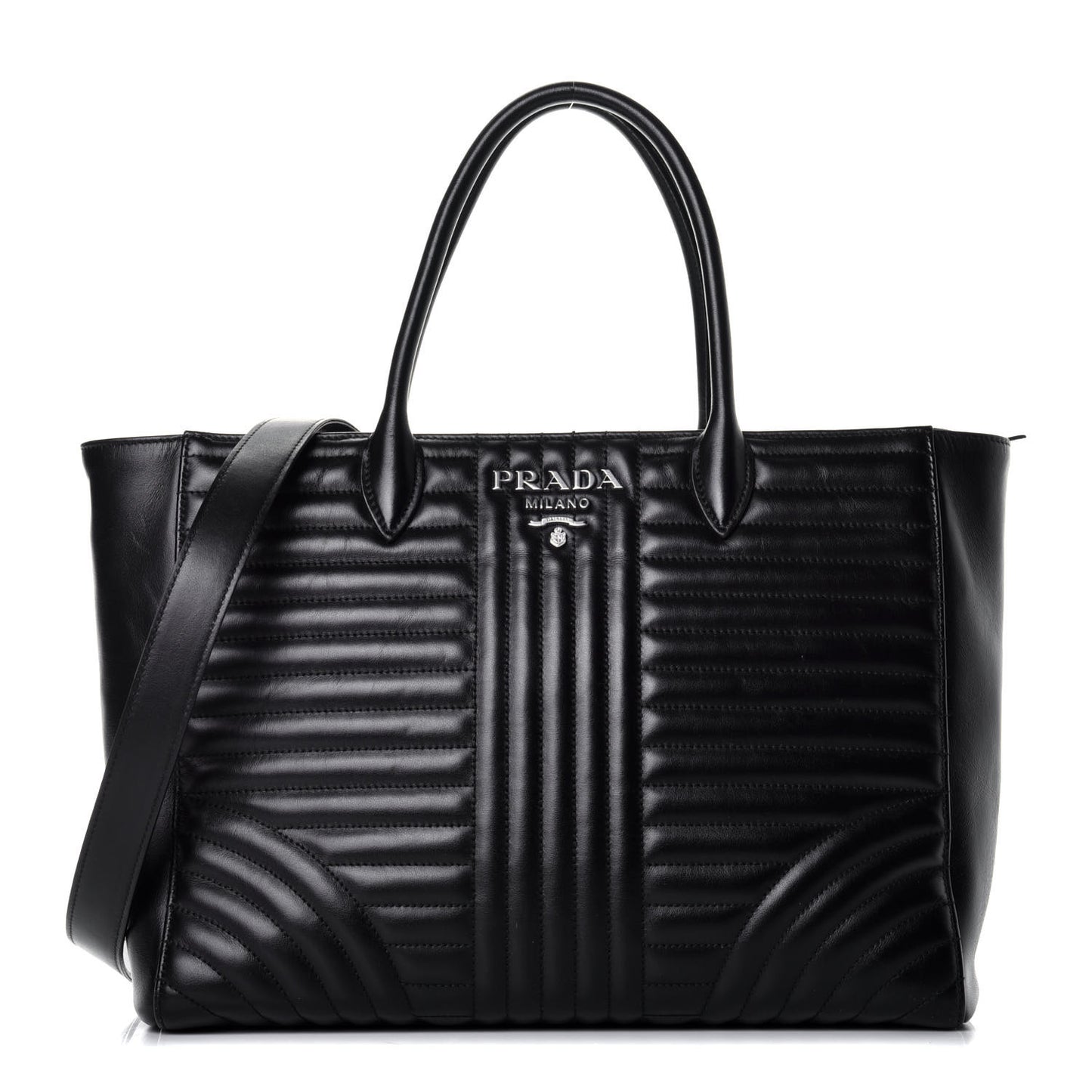 Soft Calfskin Impunture Diagramme Tote Black
