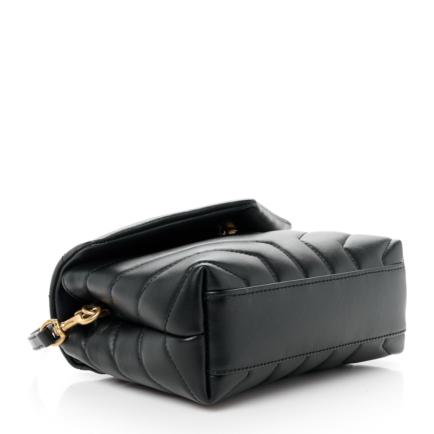 Calfskin Y Quilted Monogram Toy Loulou Crossbody Bag Black