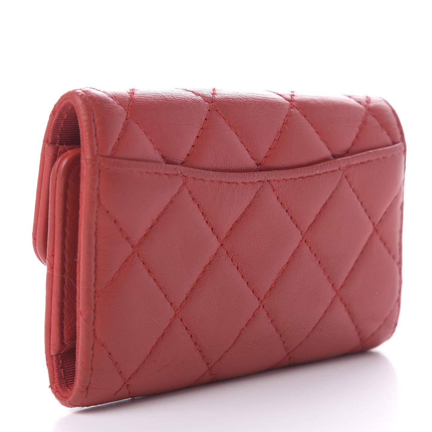Lambskin Quilted 4 Key Holder Red
