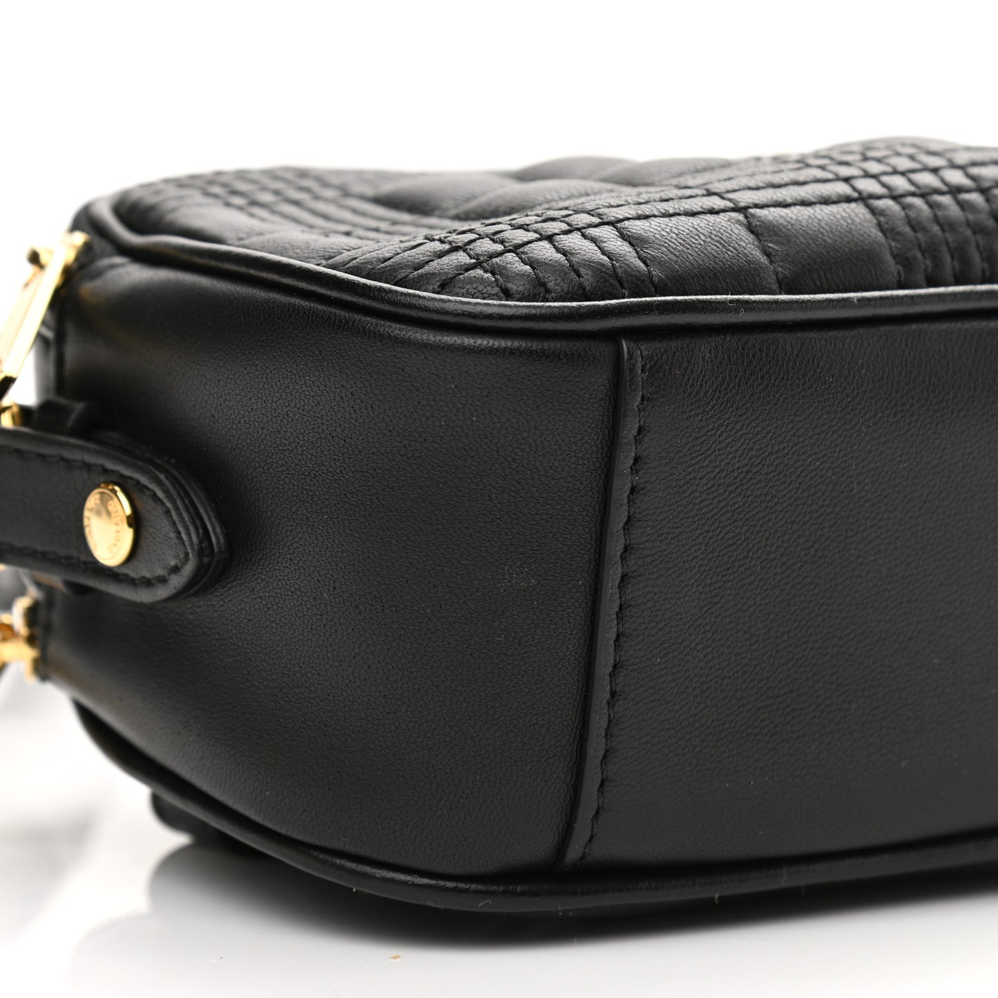 Lambskin Quilted Lola Convertible Camera Bag Black