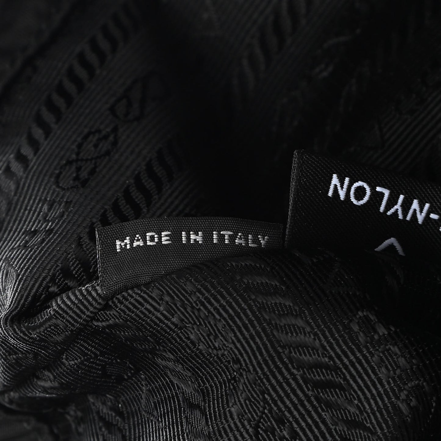 Saffiano Tessuto Nylon Vela Bucket Wristlet Black