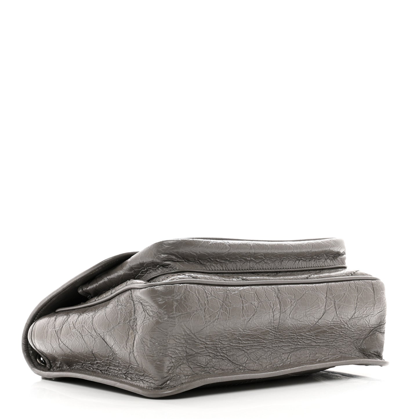 Crinkled Calfskin Matelasse Monogram Medium Niki Chain Satchel Fog