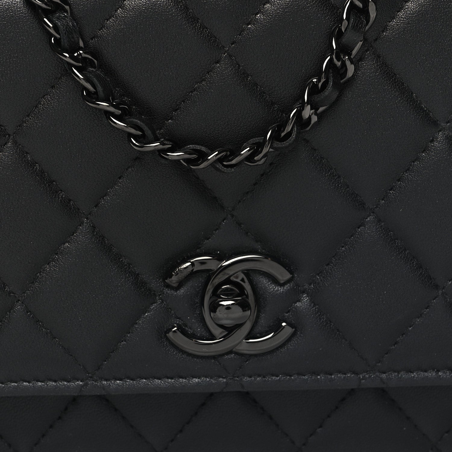 Chanel Lambskin Quilted Trendy CC Wallet On Chain WOC So Black 6 of 12