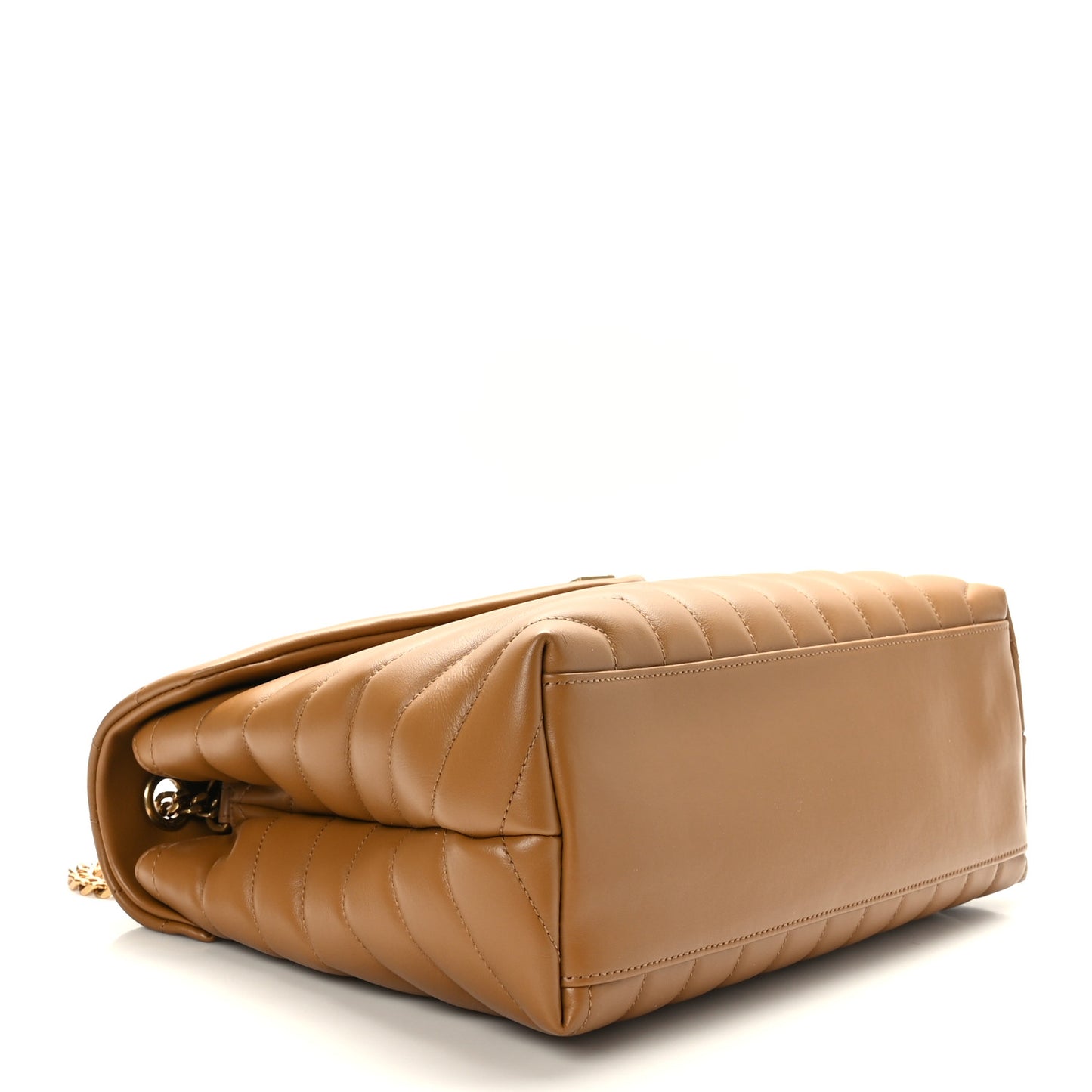 Calfskin Y Quilted Monogram Medium Loulou Chain Satchel Dark Natural