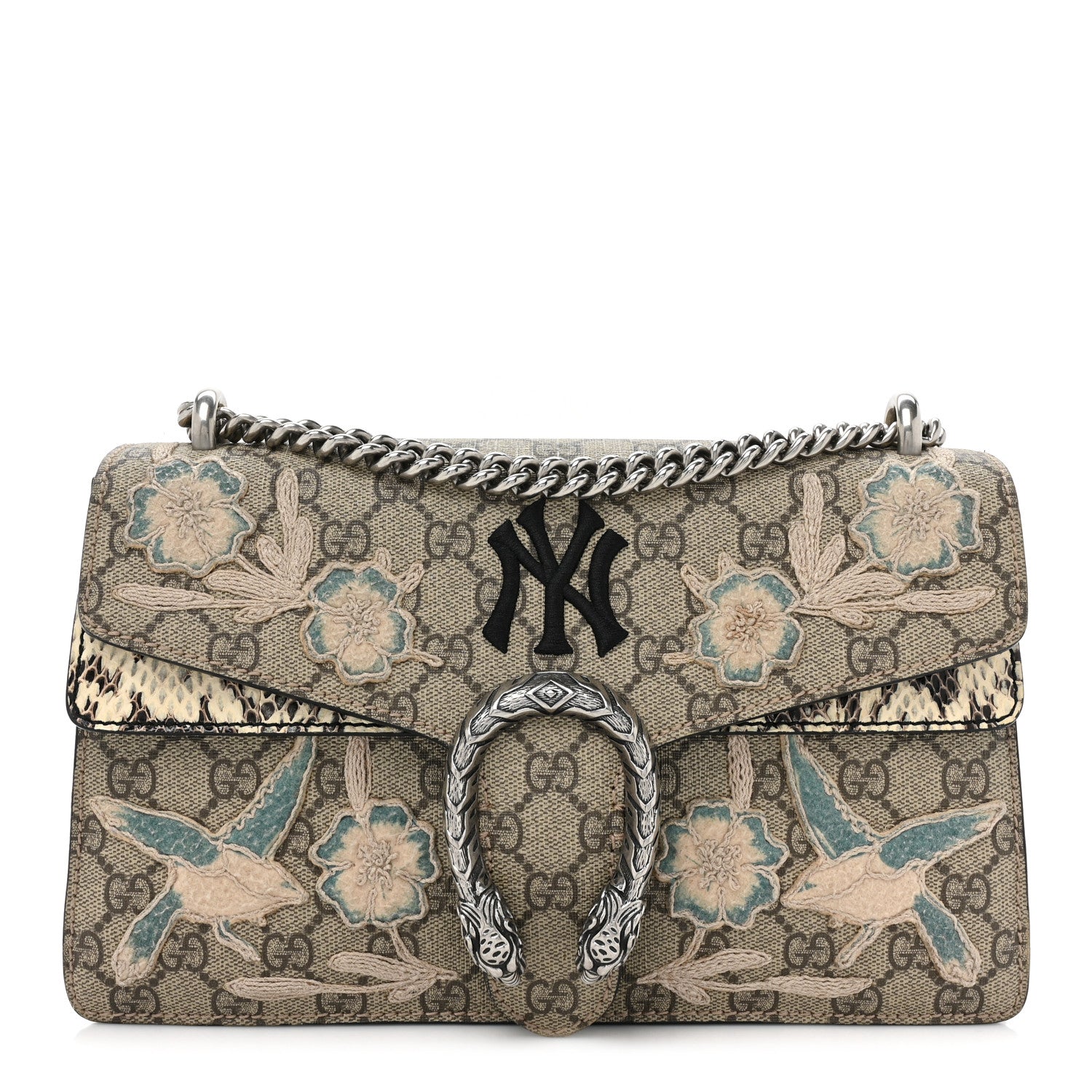 GUCCI ニューヨークヤンキースバック（美品） Gucci X MLB GG Supreme Monogram Python NY Yankees Patch