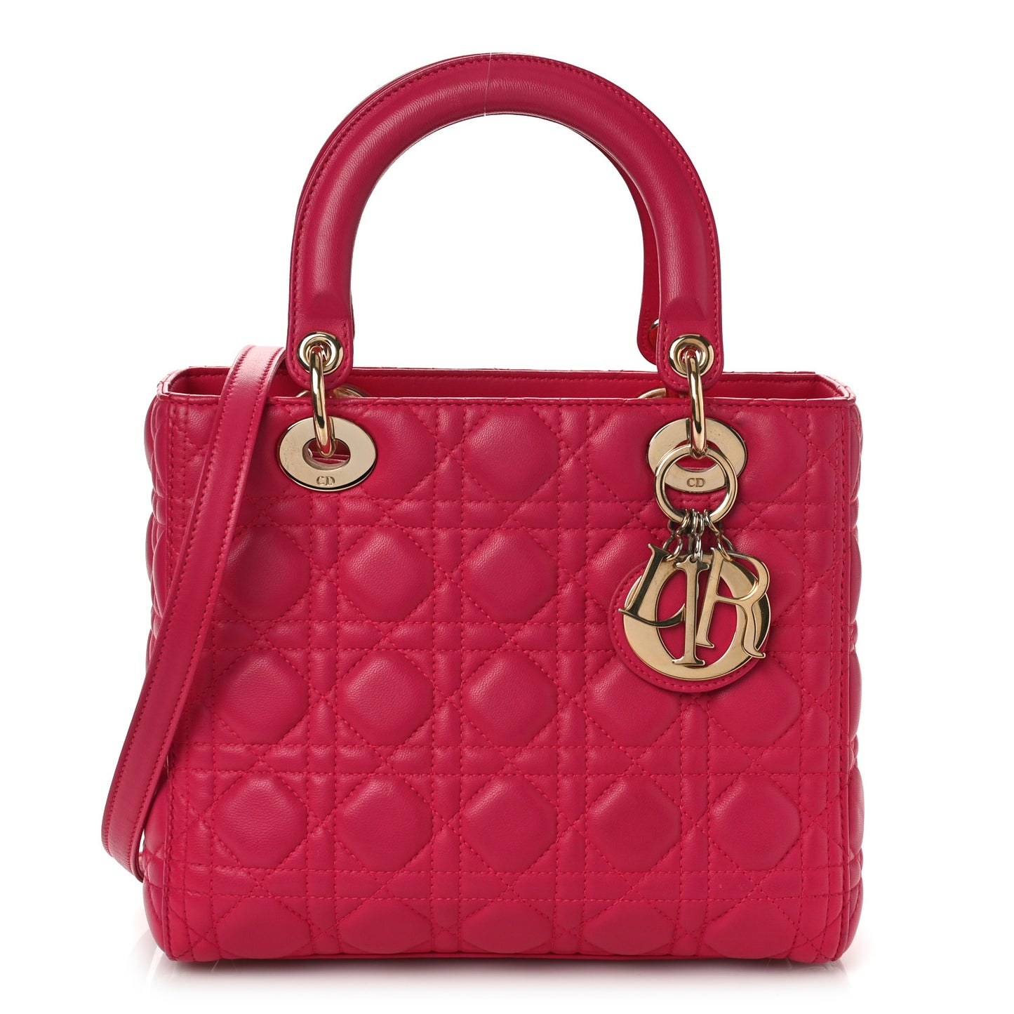 Lambskin Cannage Medium Lady Dior Pink