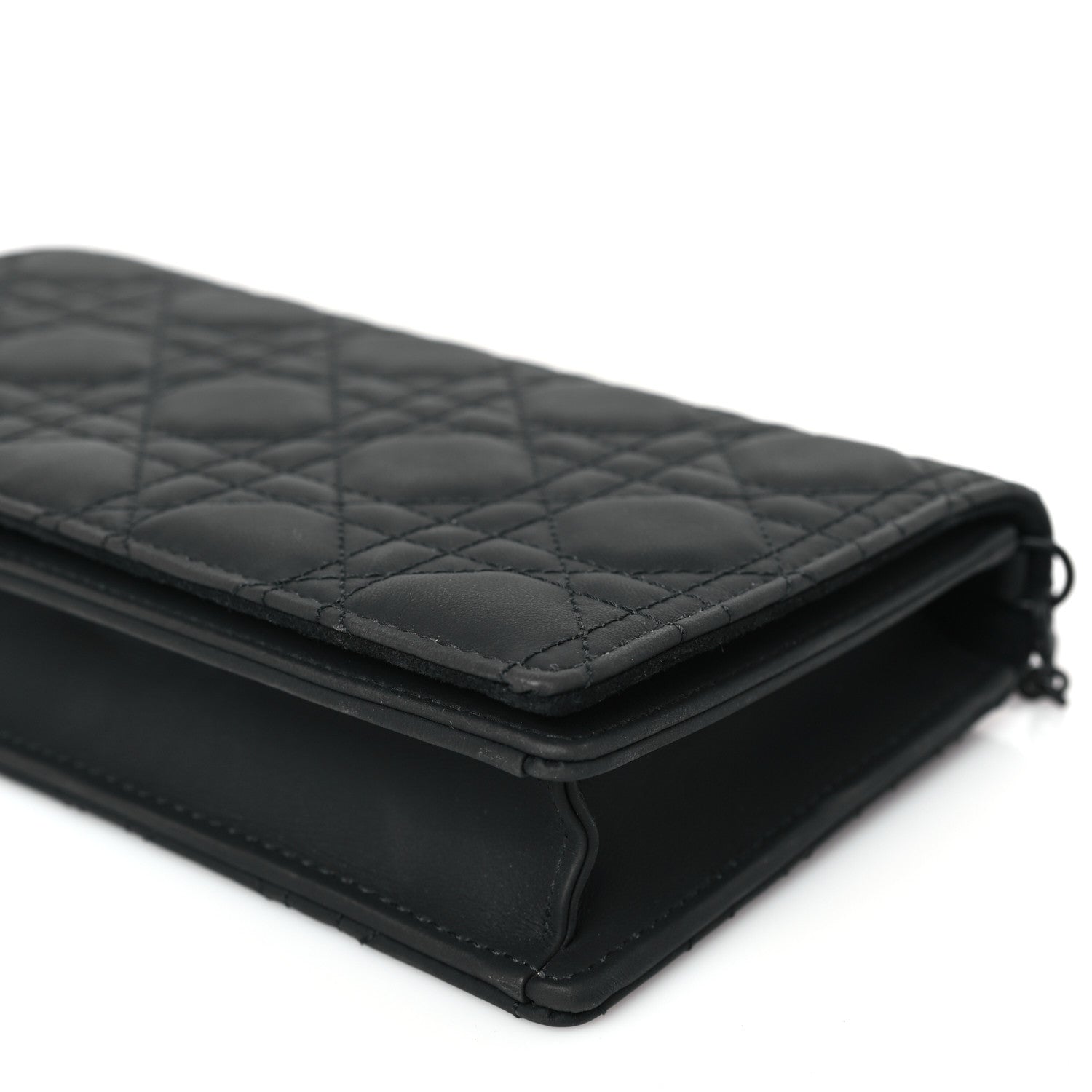 Christian Dior Ultra Matte Calfskin Cannage Lady Dior Clutch Black 9 of 9