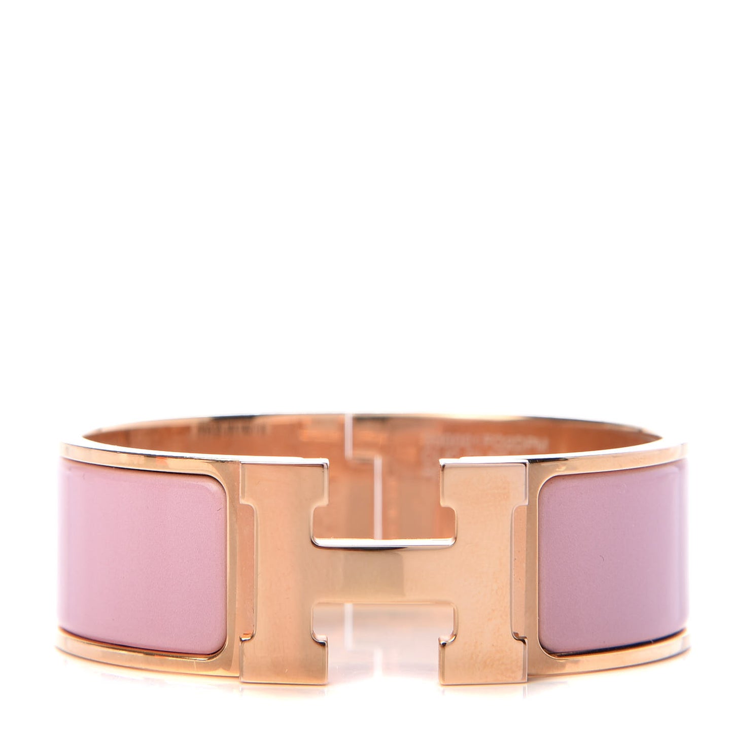 Enamel Wide Clic Clac H Bracelet PM Rose Nacarat