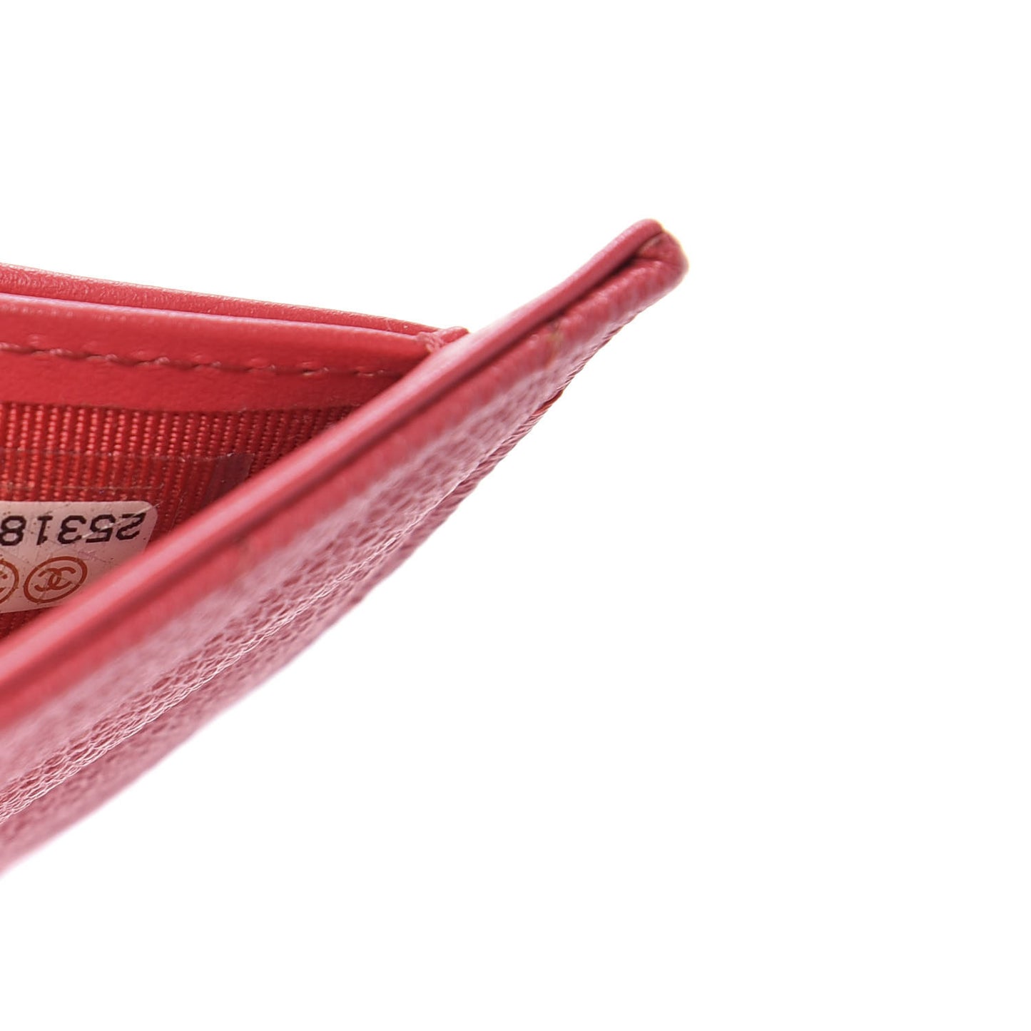 Caviar Chevron Quilted Compact Flap Wallet Red