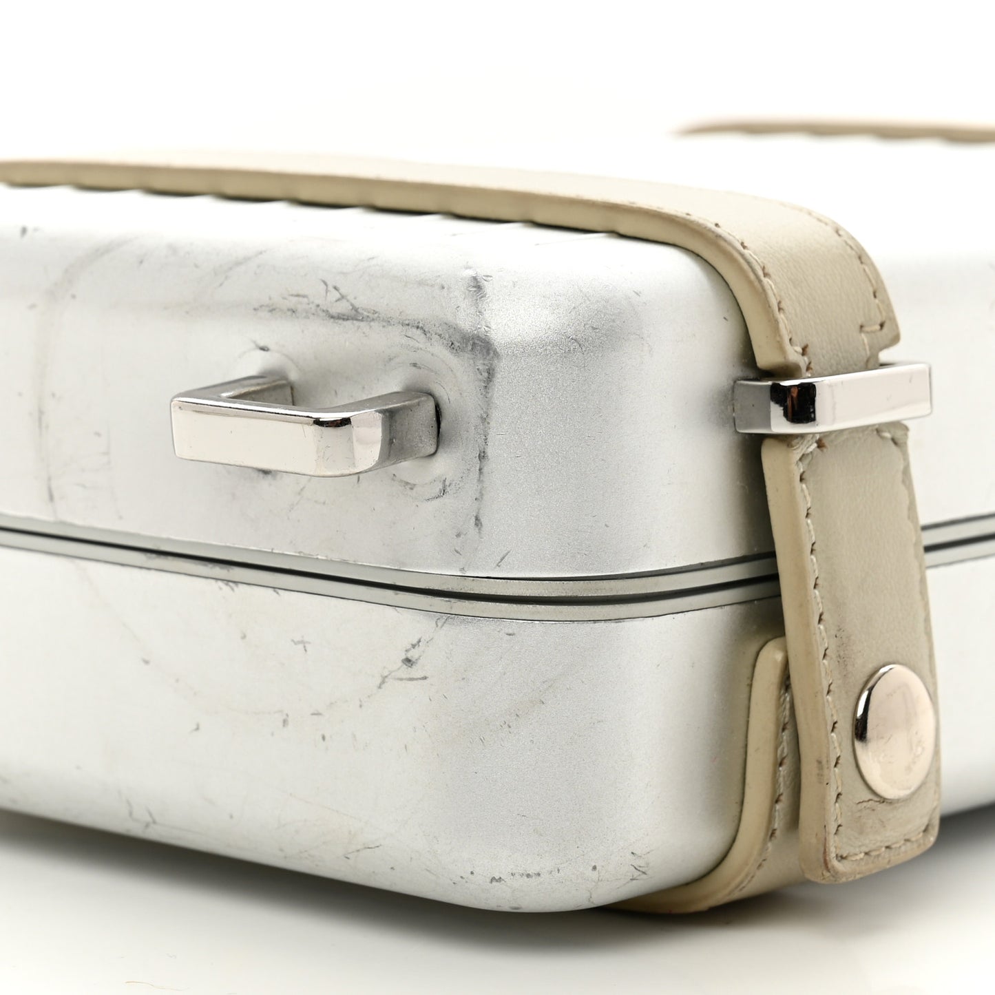 X RIMOWA Aluminum Personal Clutch On Strap Silver